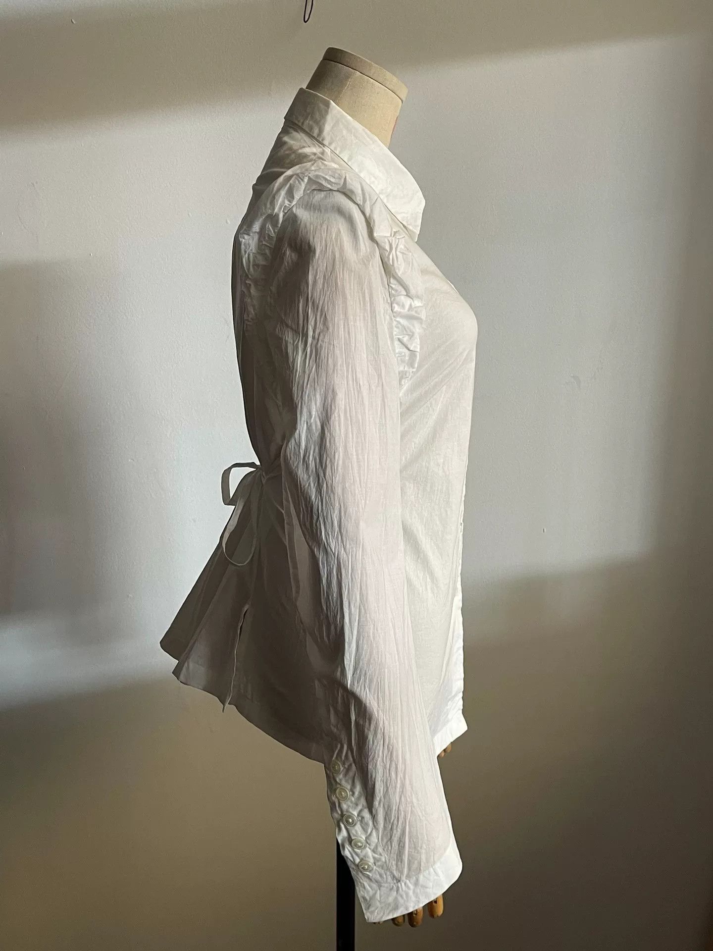 Ann Demeulemeester Ann Demeulemeester White Back Tie Shirt Size XS / US 0-2 / IT 36-38 - 2 Thumbnail