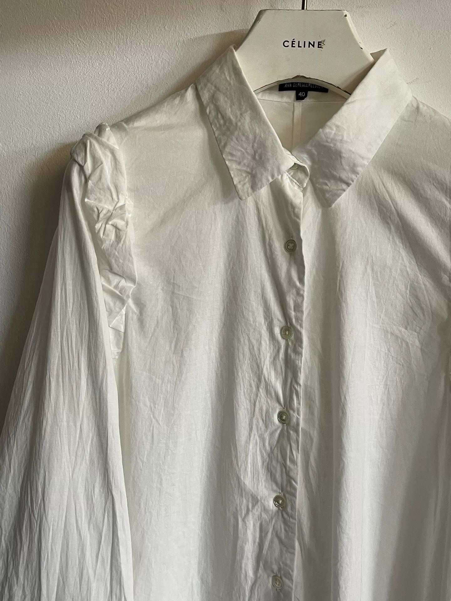 Ann Demeulemeester Ann Demeulemeester White Back Tie Shirt Size XS / US 0-2 / IT 36-38 - 5 Thumbnail