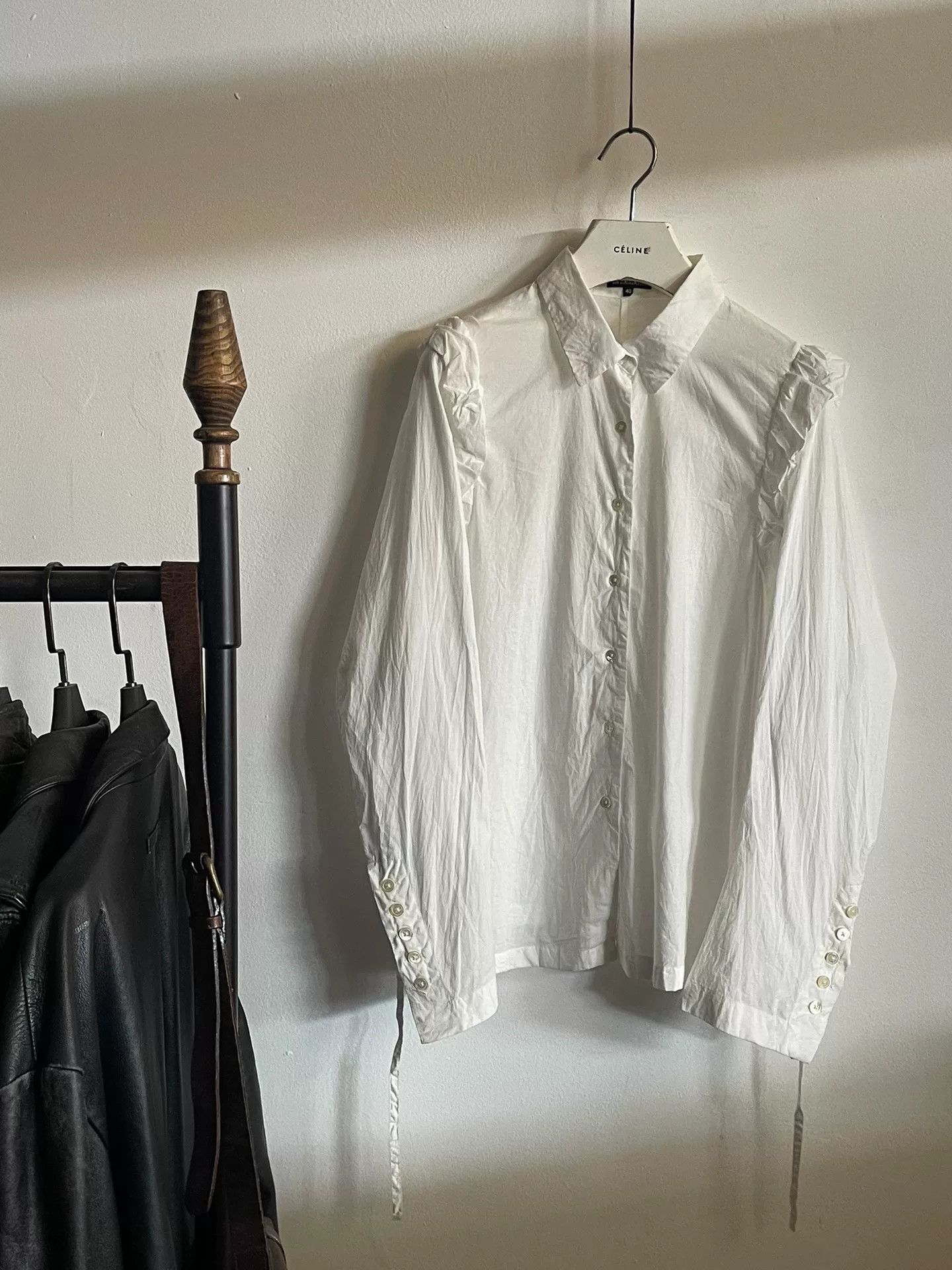 Ann Demeulemeester Ann Demeulemeester White Back Tie Shirt Size XS / US 0-2 / IT 36-38 - 4 Thumbnail