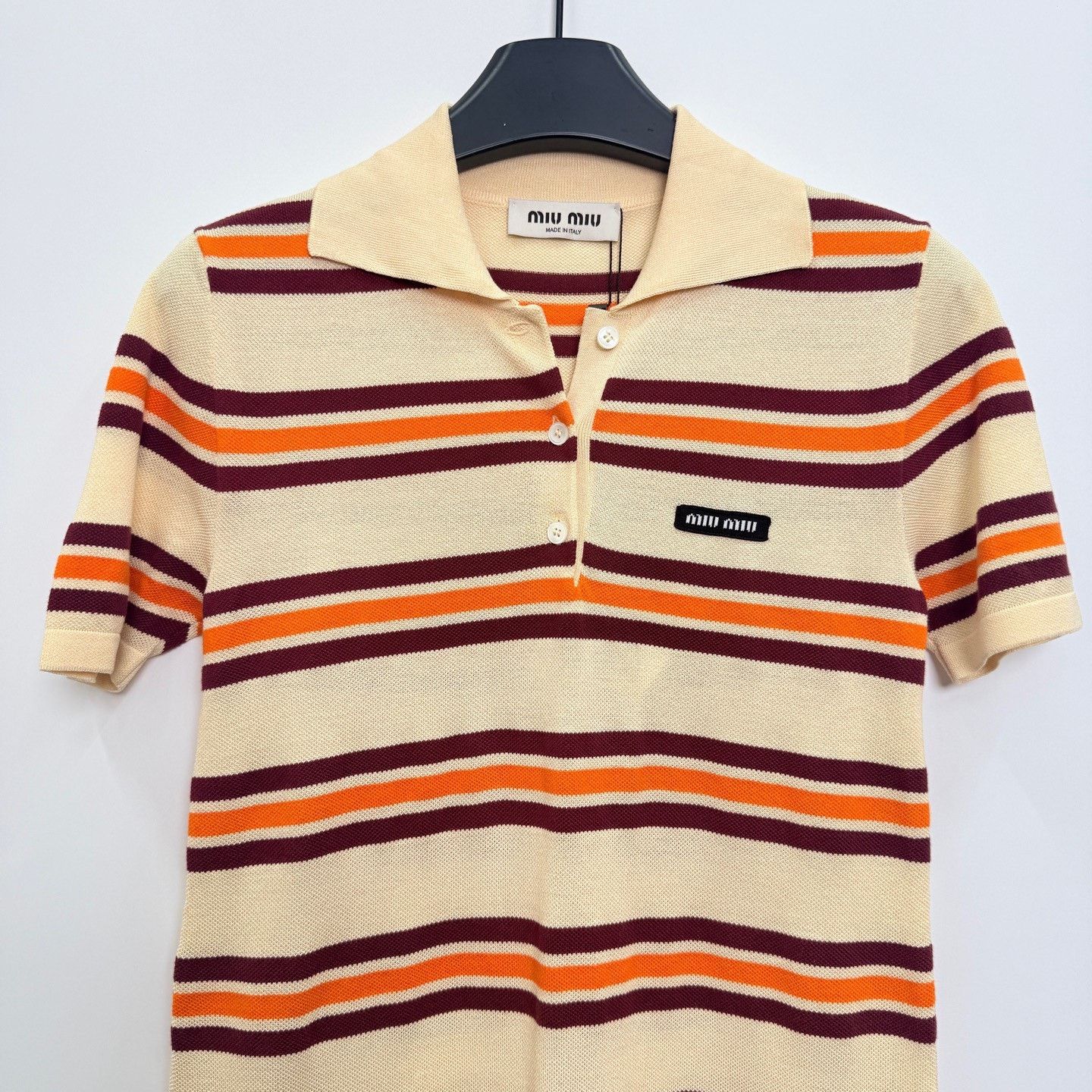 Miu Miu Miu Miu Striped Knit Polo Collar Dress Size S / US 4 / IT 40 - 2 Thumbnail