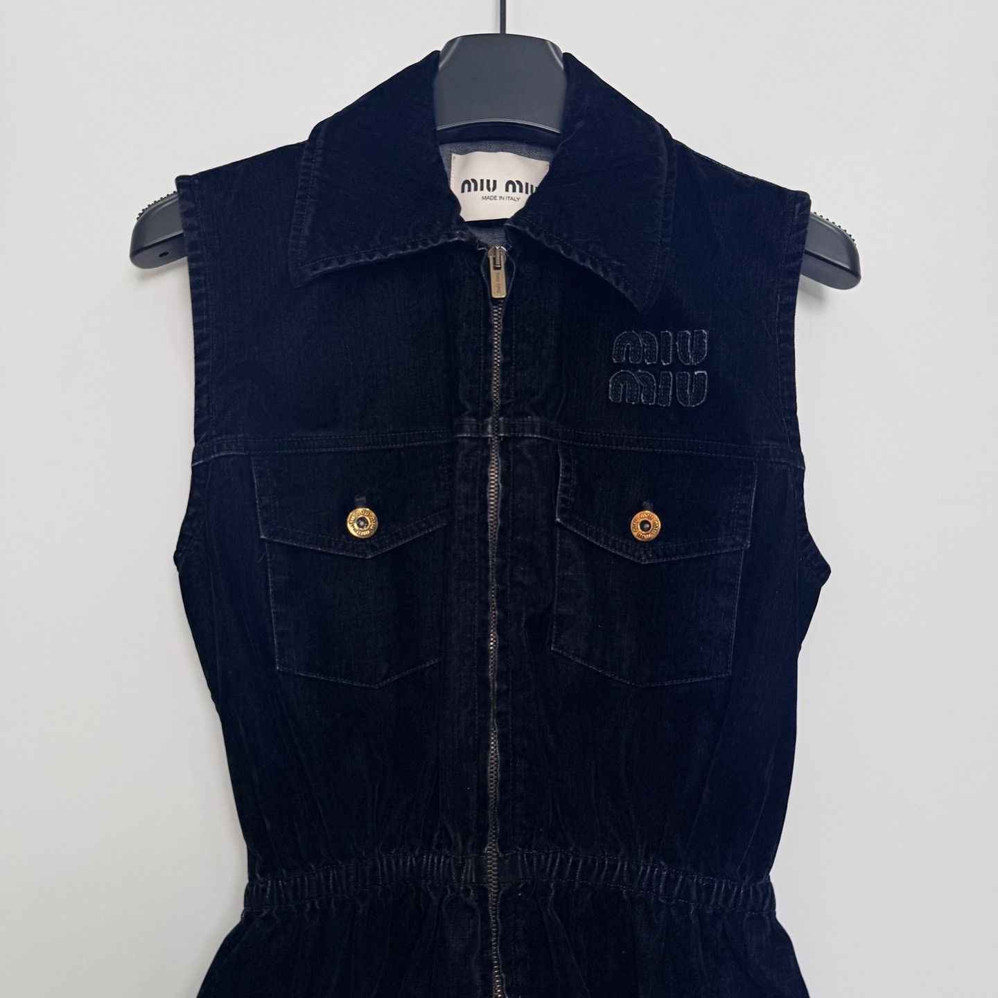 Miu Miu MIU MIU Solid Flared Collar Zip Sleeveless Dress Size XS / US 0-2 / IT 36-38 - 2 Thumbnail