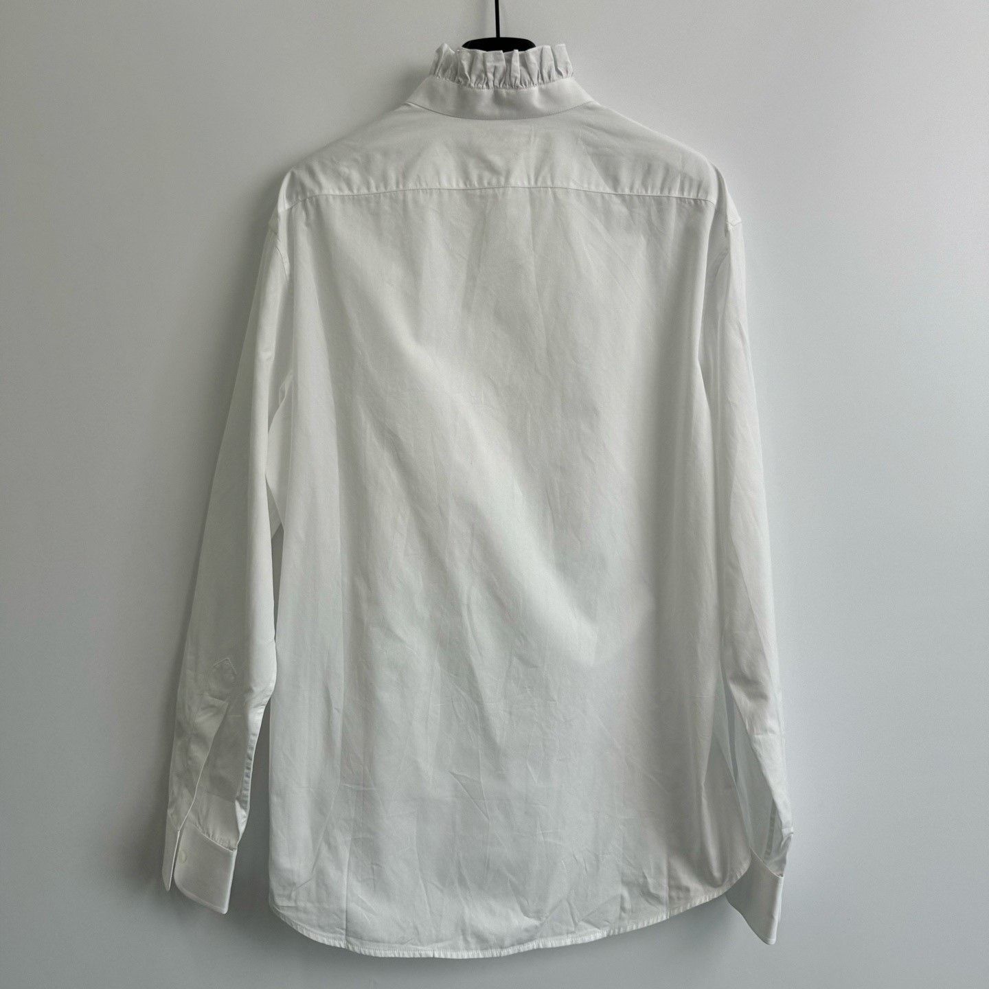 Hedi Slimane Celine 21FW Runway Ruffled Collar White Shirt Size S / US 4 / IT 40 - 3 Thumbnail