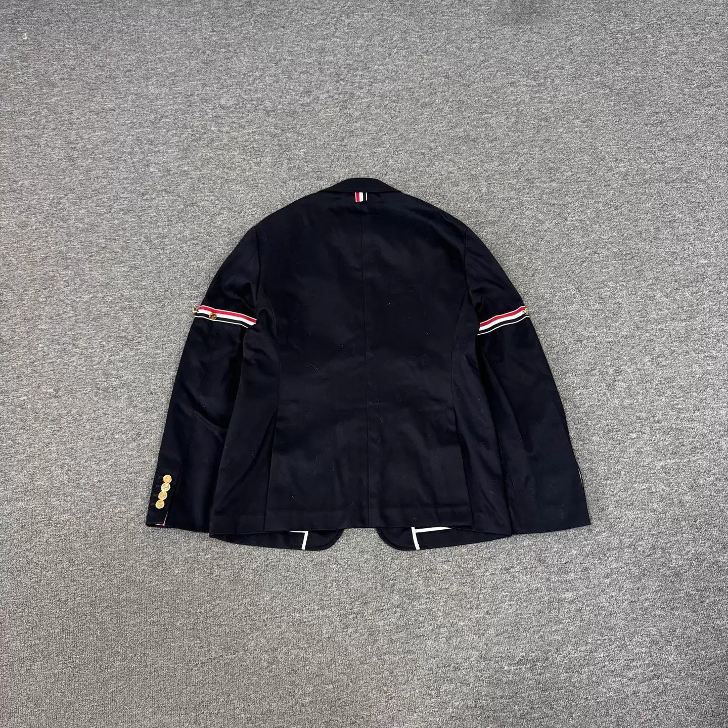 Thom Browne Blue Blazer with Striped Sleeves, Size M Size US M / EU 48-50 / 2 - 2 Thumbnail
