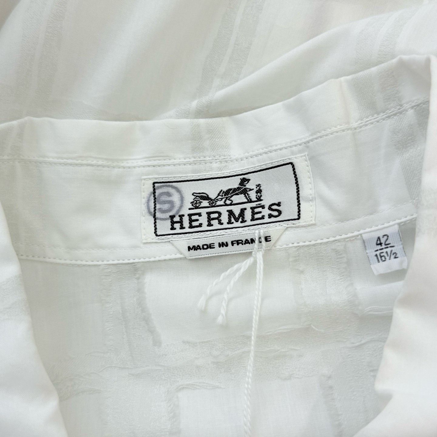 Hermes Hermes White Subtle Check Half-Zip Shirt Size US XS / EU 42 / 0 - 4 Thumbnail