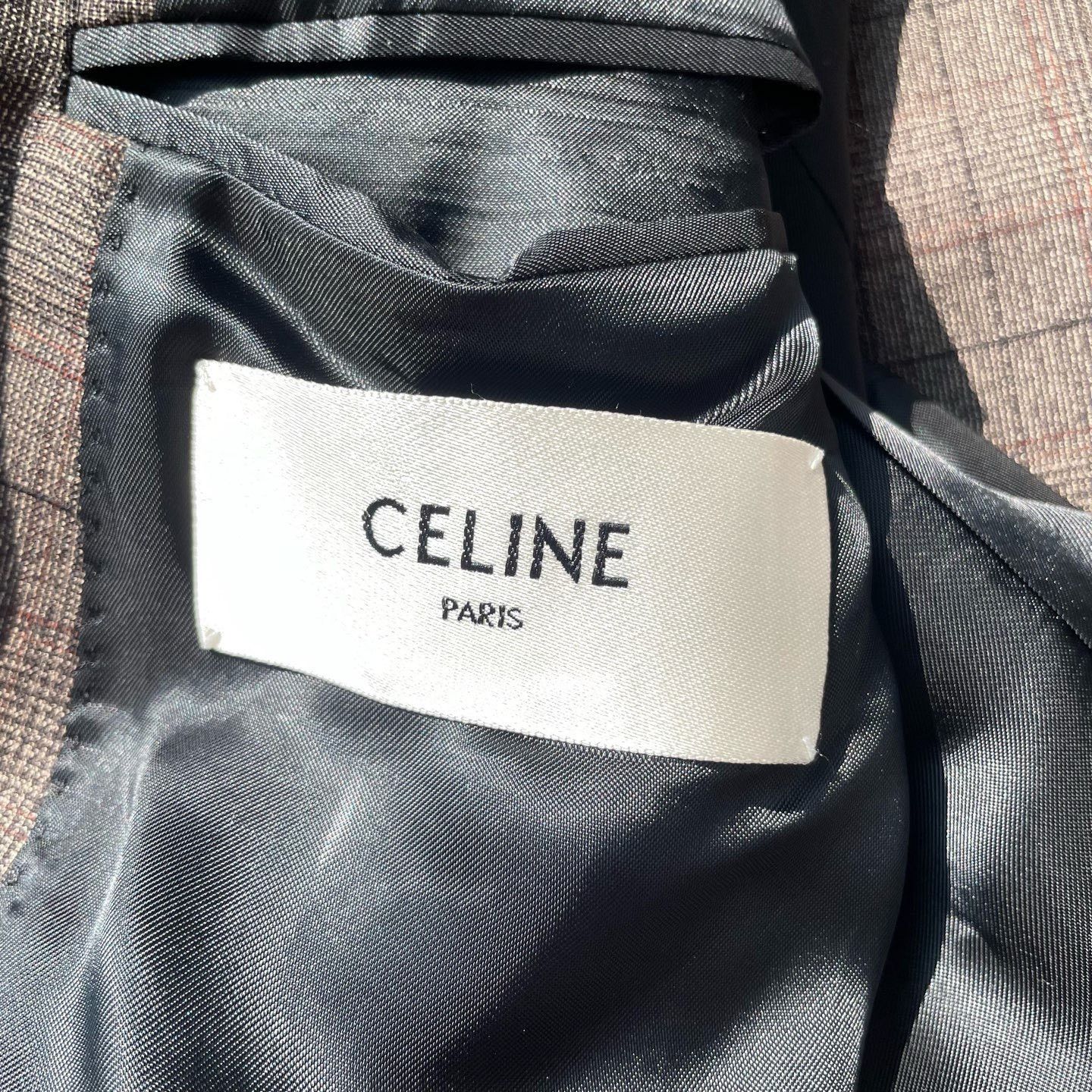 Celine Celine Brown Plaid Double-Breasted Blazer Size US M / EU 48-50 / 2 - 4 Thumbnail