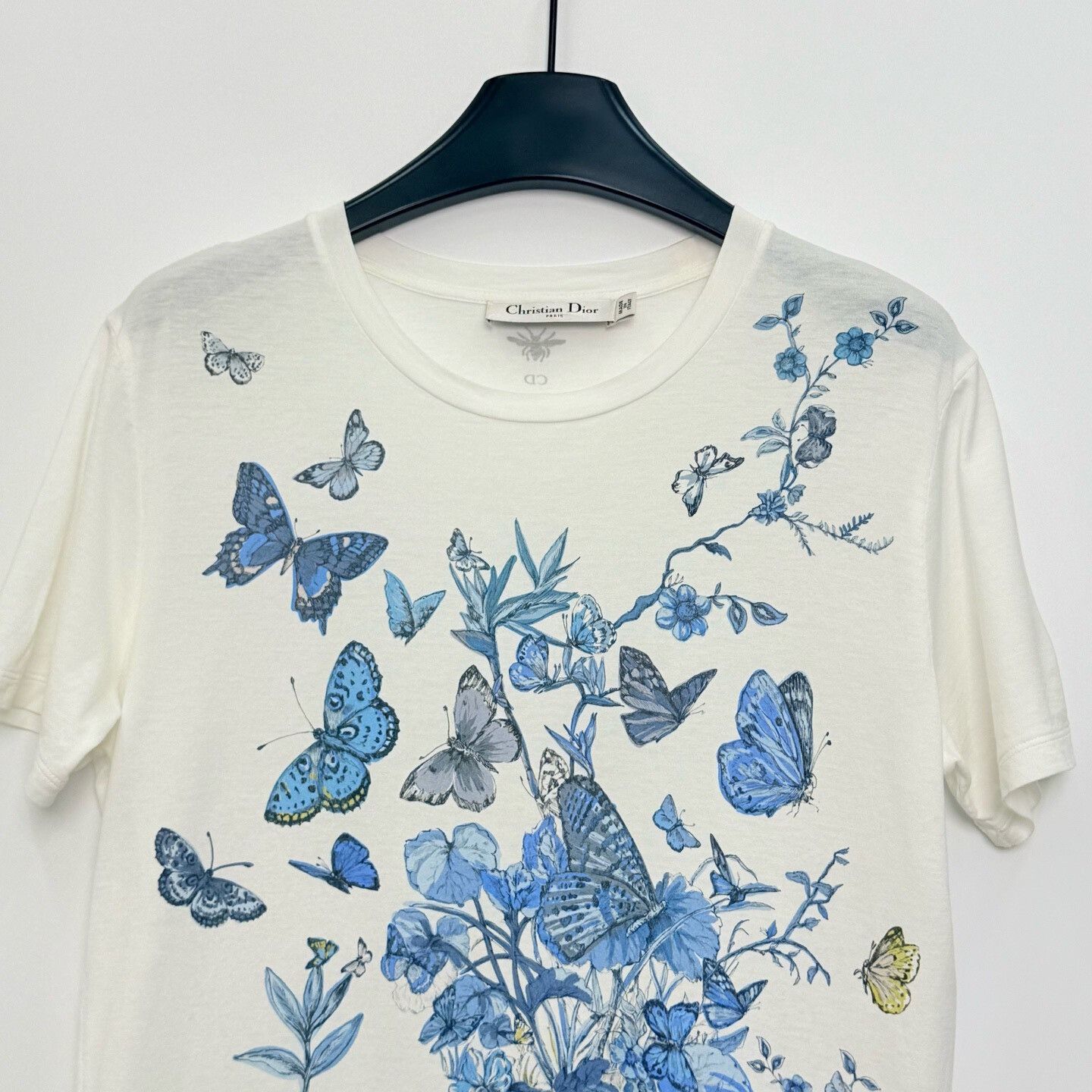 Dior Dior Blue Butterfly Floral Toile T-shirt Size M / US 6-8 / IT 42-44 - 2 Thumbnail