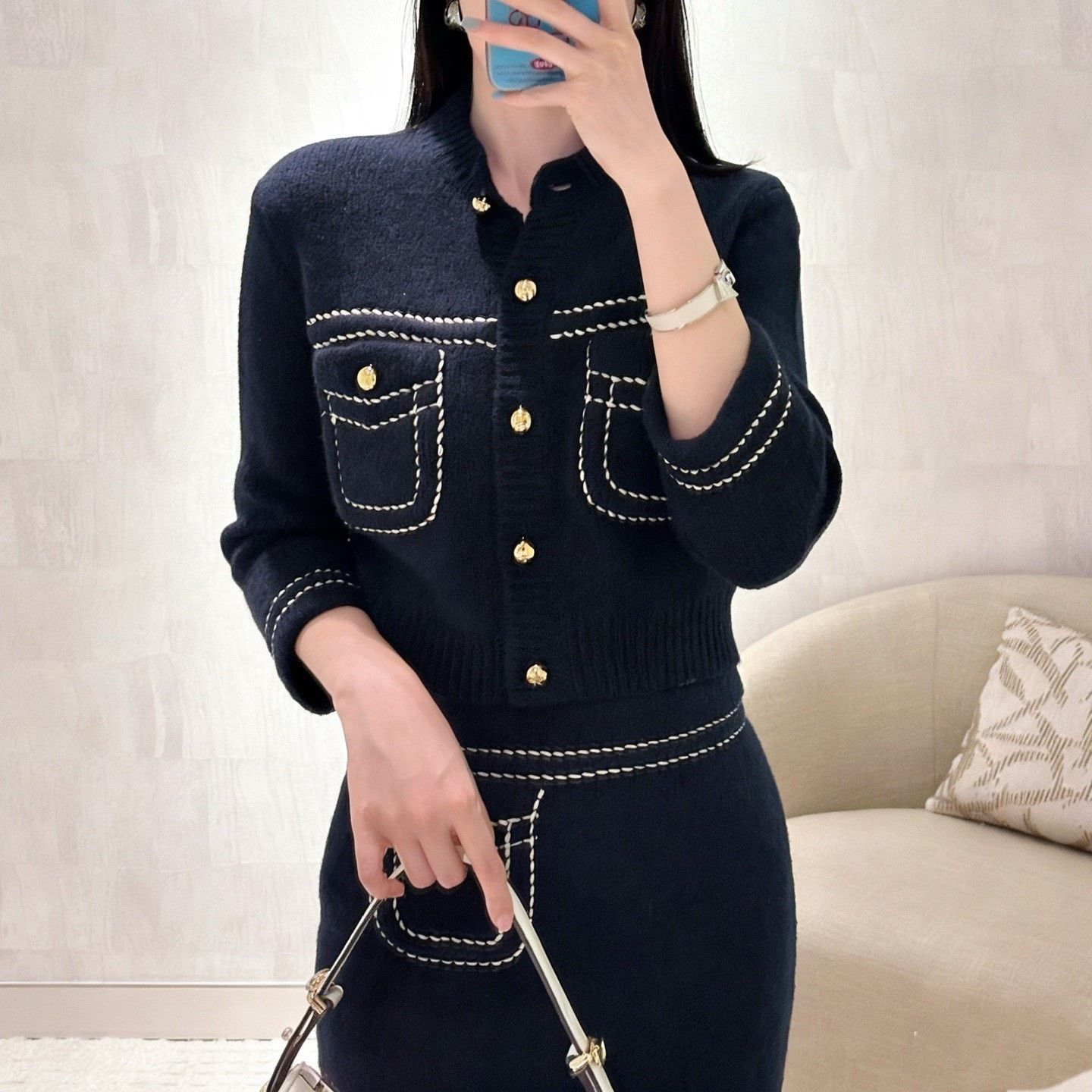 Prada Prada SS24 Triangle Logo Contrast Stitch Knit Top Size S / US 4 / IT 40 - 8 Thumbnail