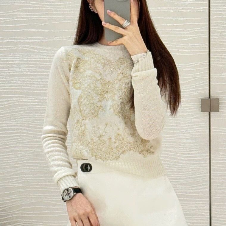 Dior Dior Ribbed Crewneck Embroidered Cashmere Sweater Size XS / US 0-2 / IT 36-38 - 7 Thumbnail