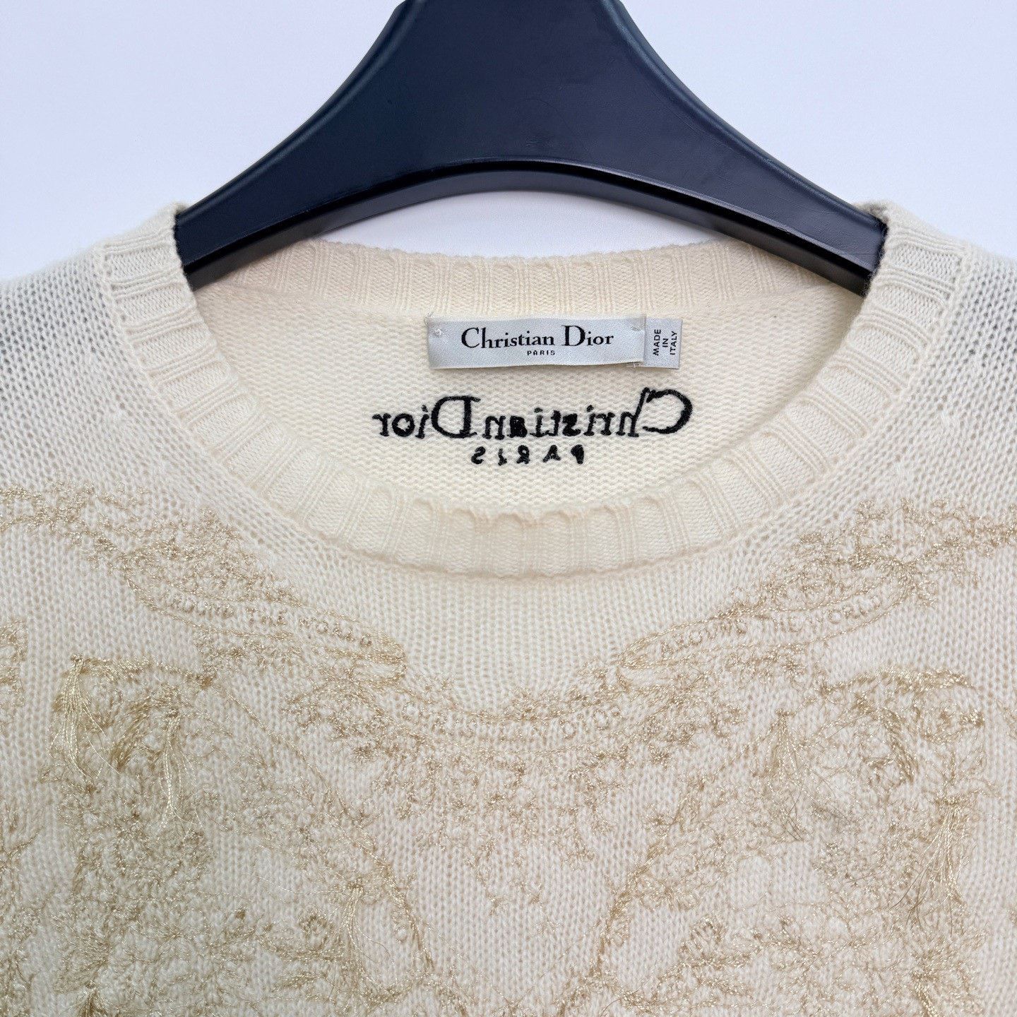 Dior Dior Ribbed Crewneck Embroidered Cashmere Sweater Size XS / US 0-2 / IT 36-38 - 2 Thumbnail