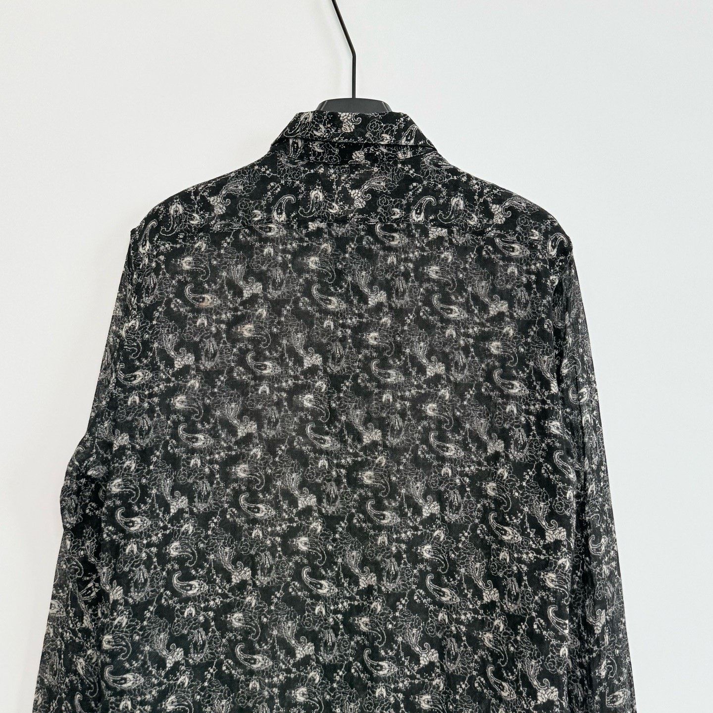 Saint Laurent Paris Saint Laurent 19SS Black White Wool Paisley Shirt Size US M / EU 48-50 / 2 - 2 Thumbnail