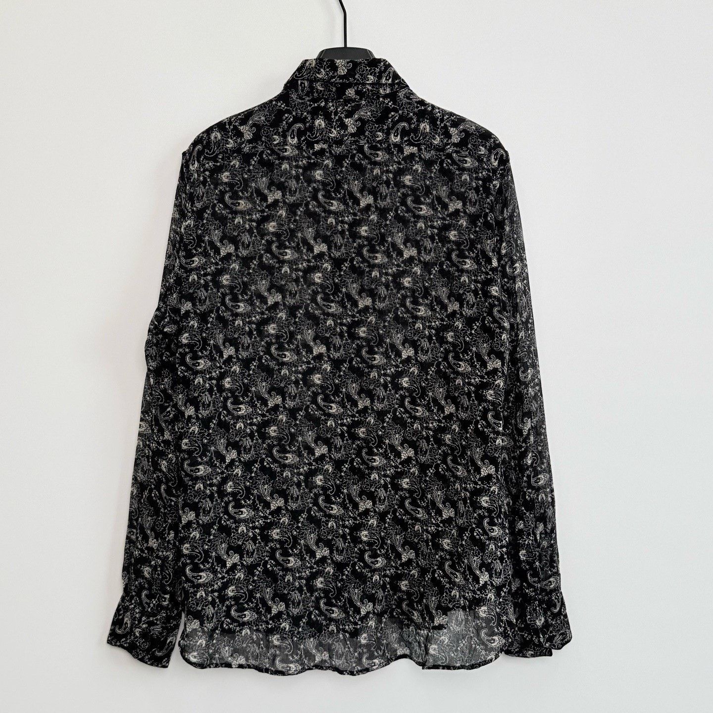 Saint Laurent Paris Saint Laurent 19SS Black White Wool Paisley Shirt Size US M / EU 48-50 / 2 - 3 Thumbnail