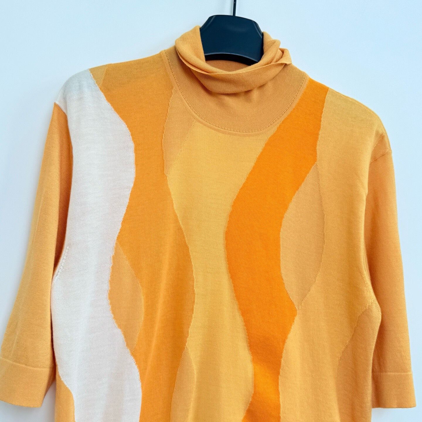 Hermes Hermes Warm Orange Wave Turtleneck Knit Size S / US 4 / IT 40 - 2 Thumbnail