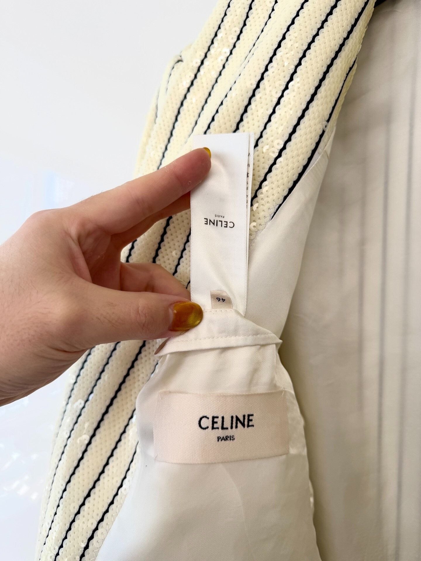 Celine Celine 19SS Runway White Scales Striped Blazer Size US S / EU 44-46 / 1 - 4 Thumbnail