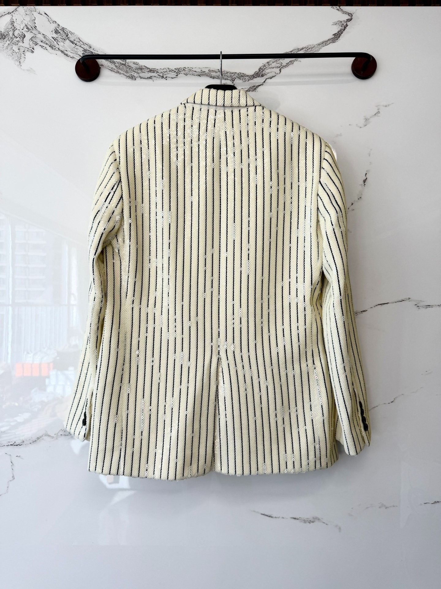 Celine Celine 19SS Runway White Scales Striped Blazer Size US S / EU 44-46 / 1 - 3 Thumbnail