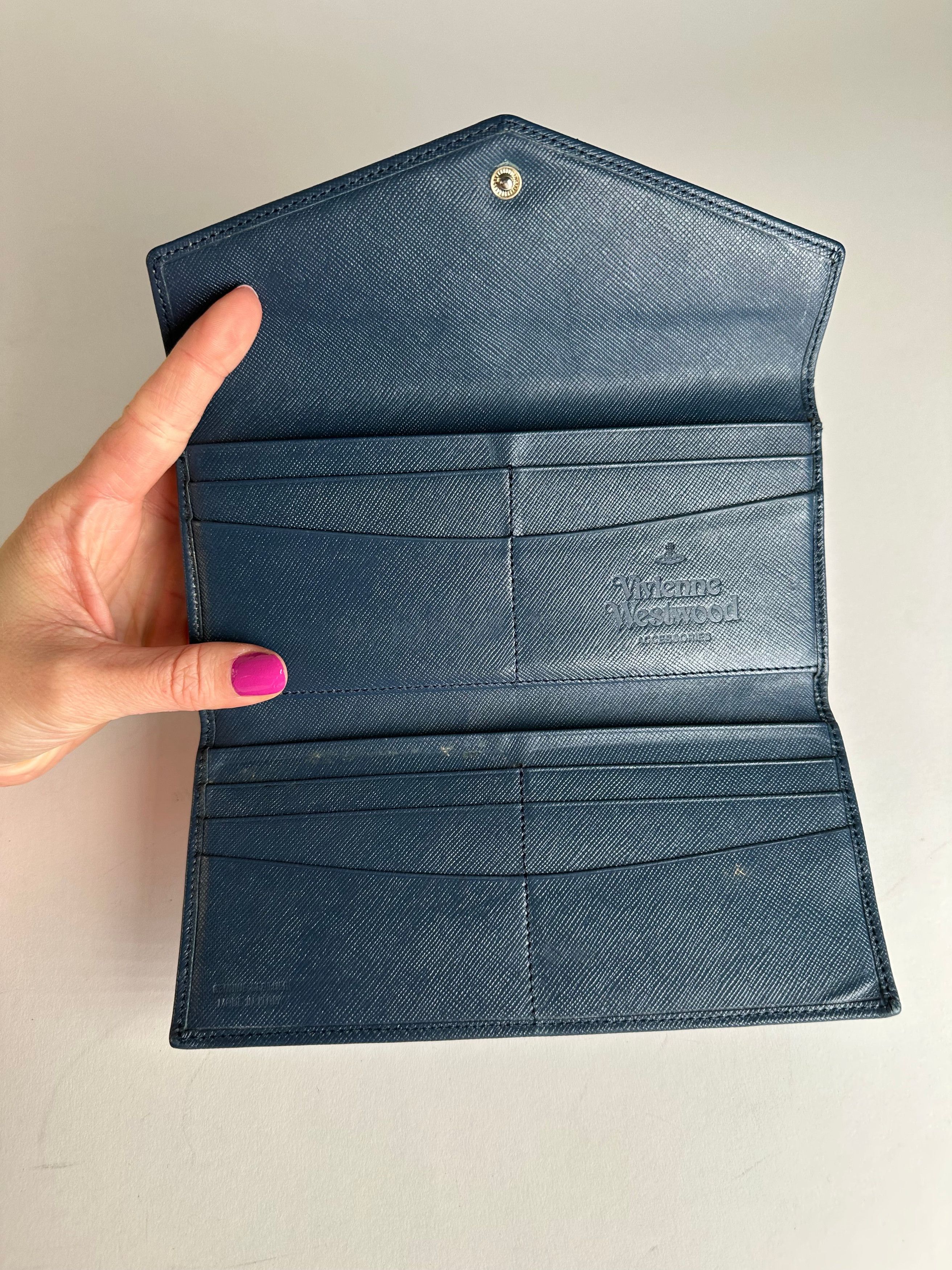 Vivienne Westwood Vintage Long Leather Wallet Blue Size ONE SIZE - 5 Thumbnail
