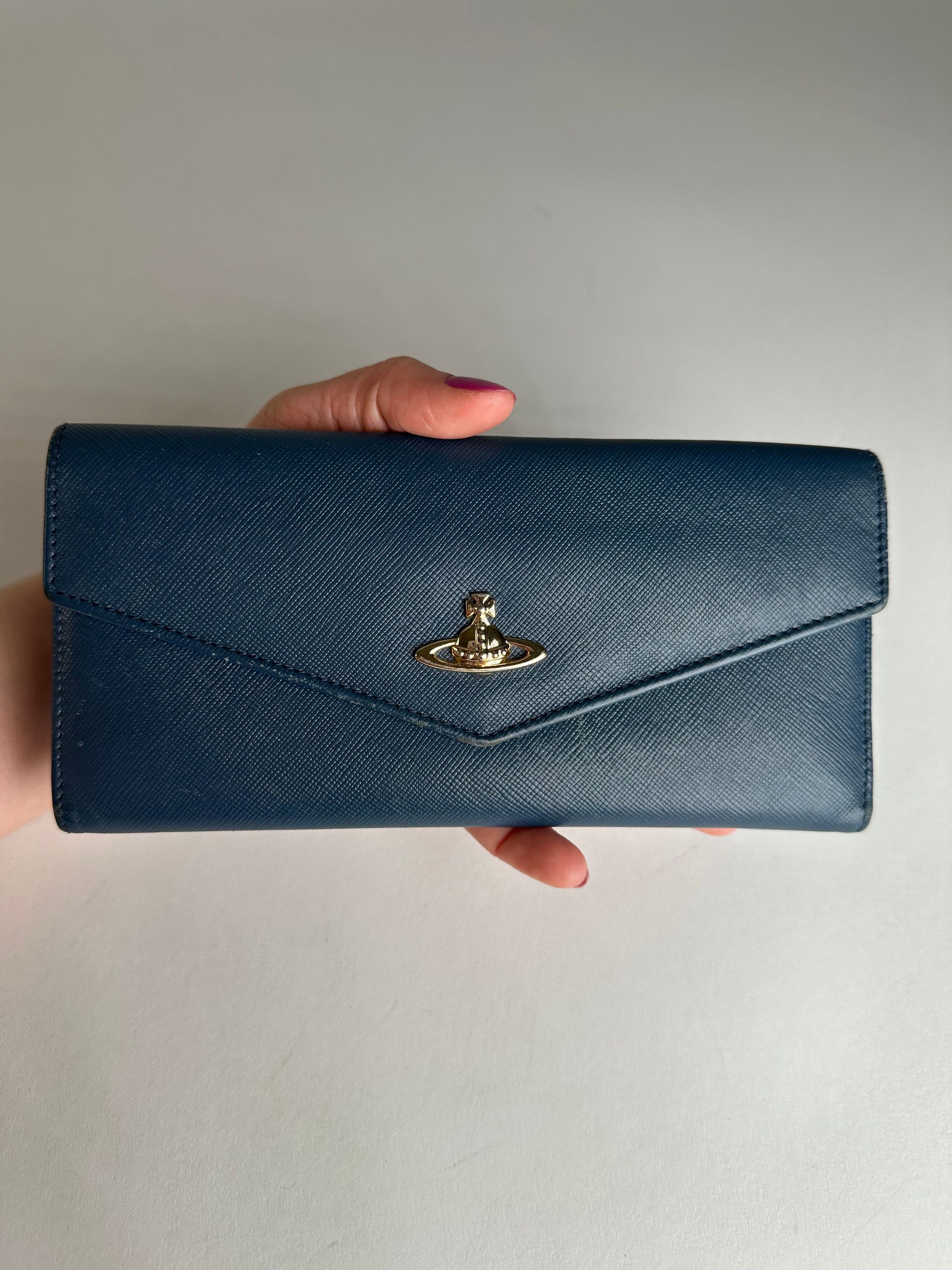 Vivienne Westwood Vintage Long Leather Wallet Blue Size ONE SIZE - 4 Thumbnail