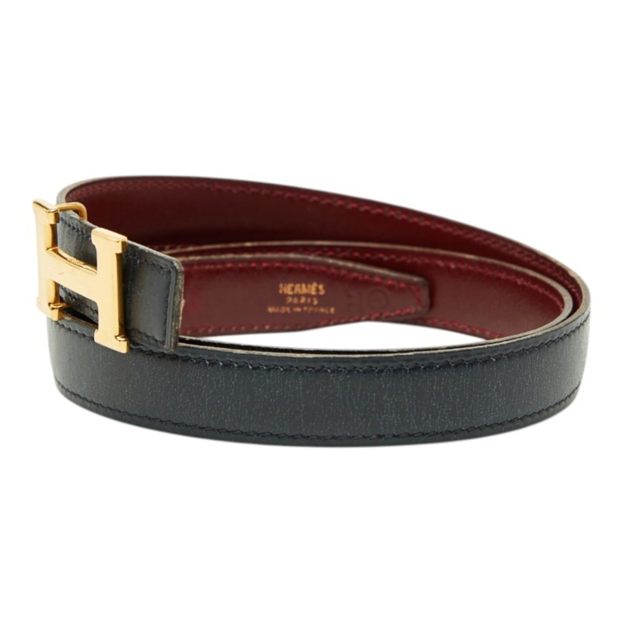 Hermes Hermes Reversible Belt, Size: 70, Navy/Red Leather, Women's Size ONE SIZE - 2 Thumbnail