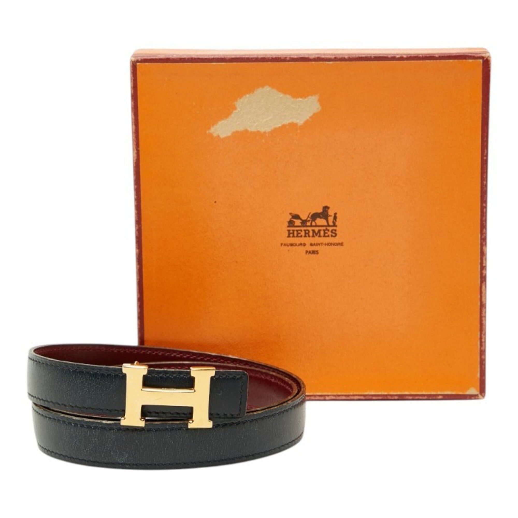 Hermes Hermes Reversible Belt, Size: 70, Navy/Red Leather, Women's Size ONE SIZE - 6 Thumbnail