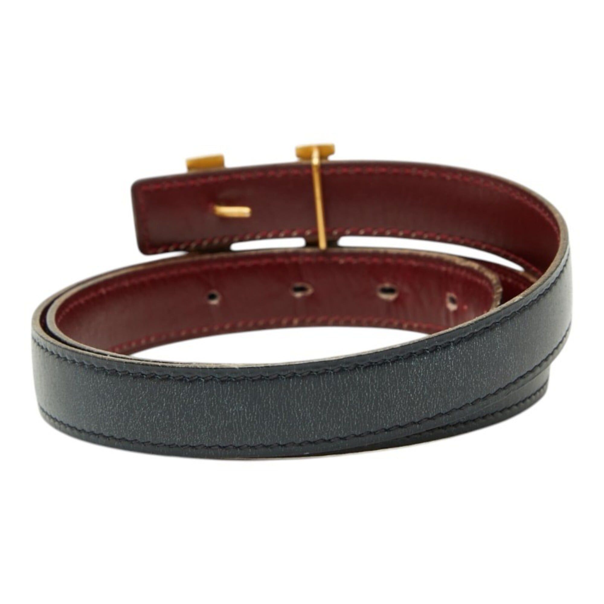 Hermes Hermes Reversible Belt, Size: 70, Navy/Red Leather, Women's Size ONE SIZE - 3 Thumbnail