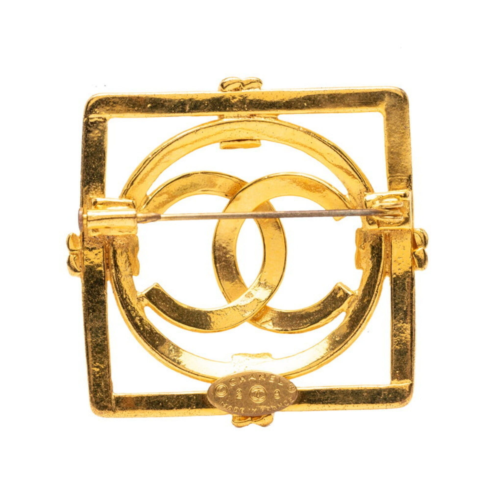 Chanel Chanel Vintage Coco Mark Square Brooch Gold Plated Women's CHANEL Size ONE SIZE - 2 Thumbnail
