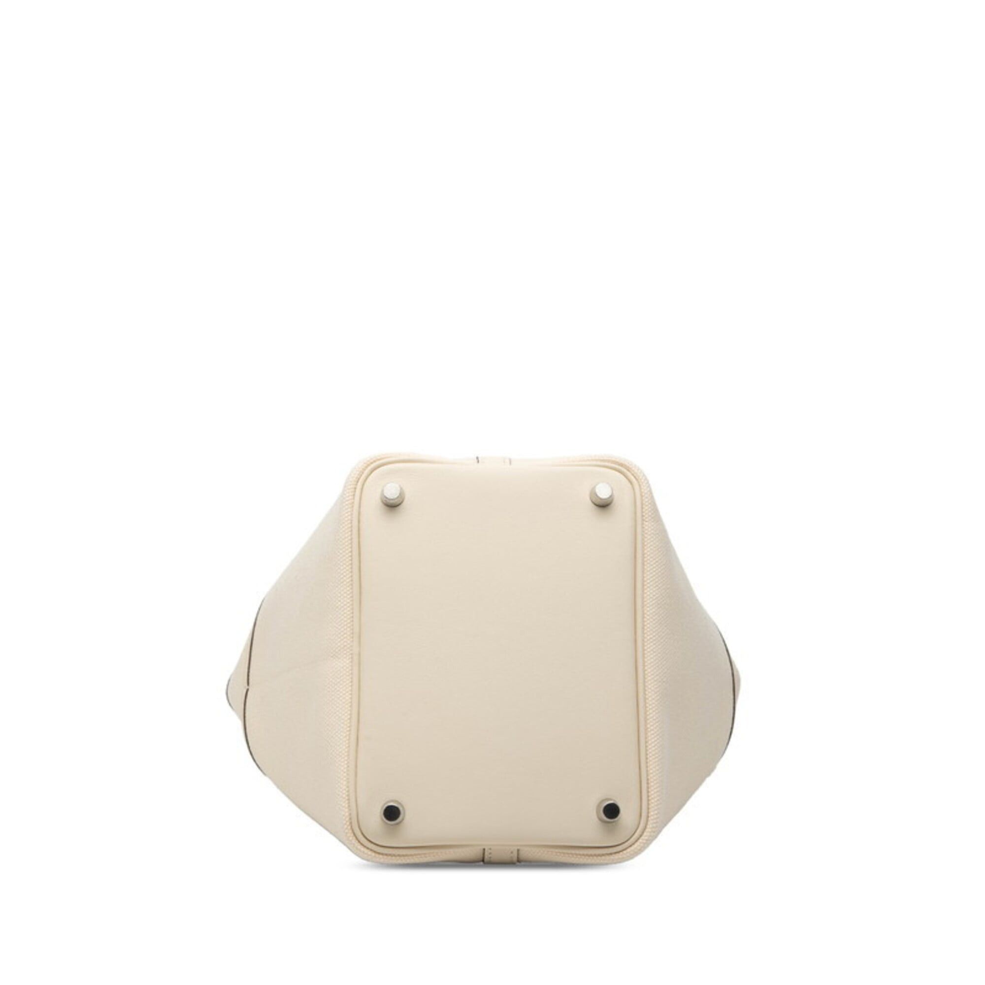 Hermes Hermes Picotin Lock PM Cargo Handbag, Nata White, Veau Swift Leather, Toile H, Women's. Size ONE SIZE - 3 Thumbnail