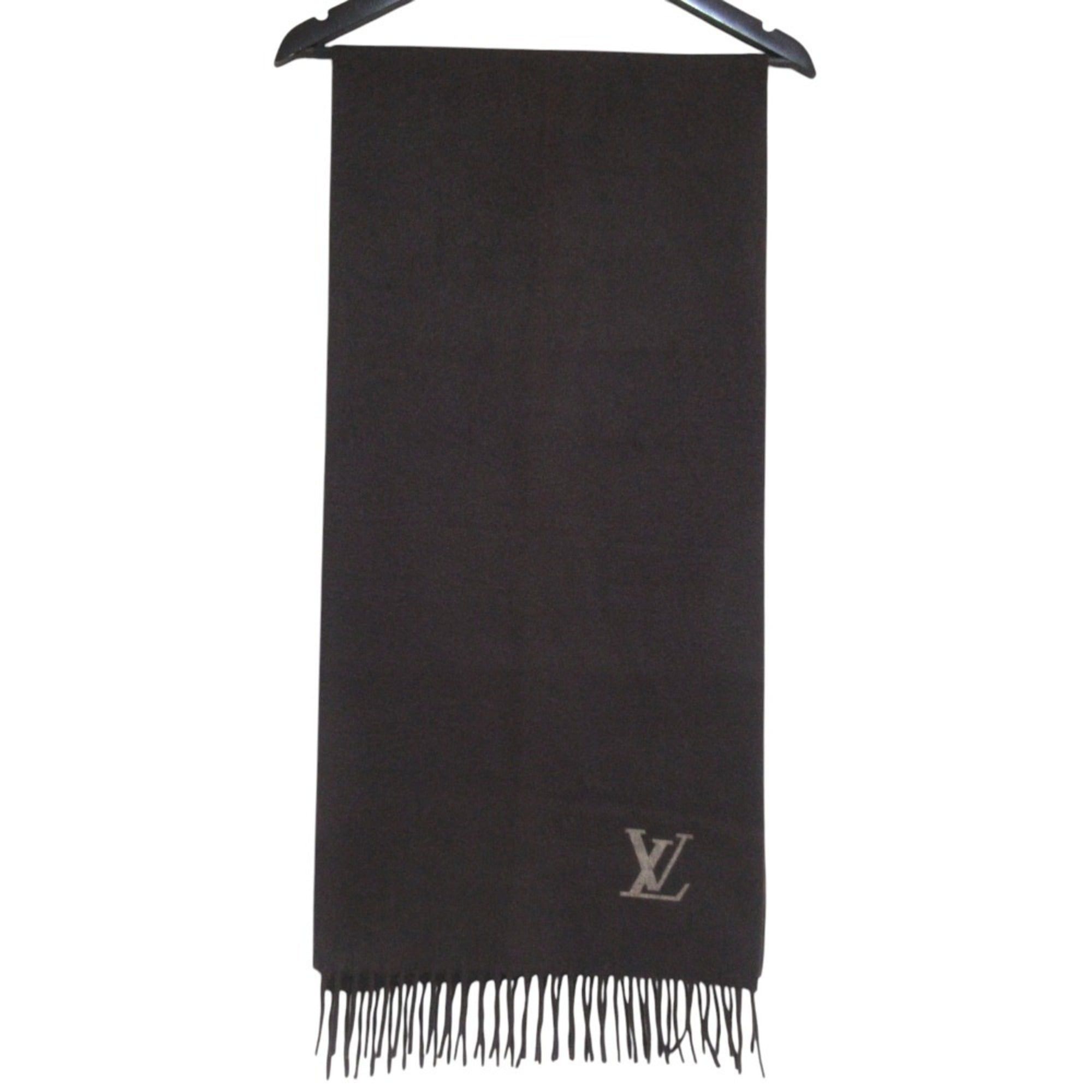 Louis Vuitton LOUIS VUITTON Echarpe Jeram Cashmere Fringe Scarf LV Brown Men's Women's Size ONE SIZE - 2 Thumbnail