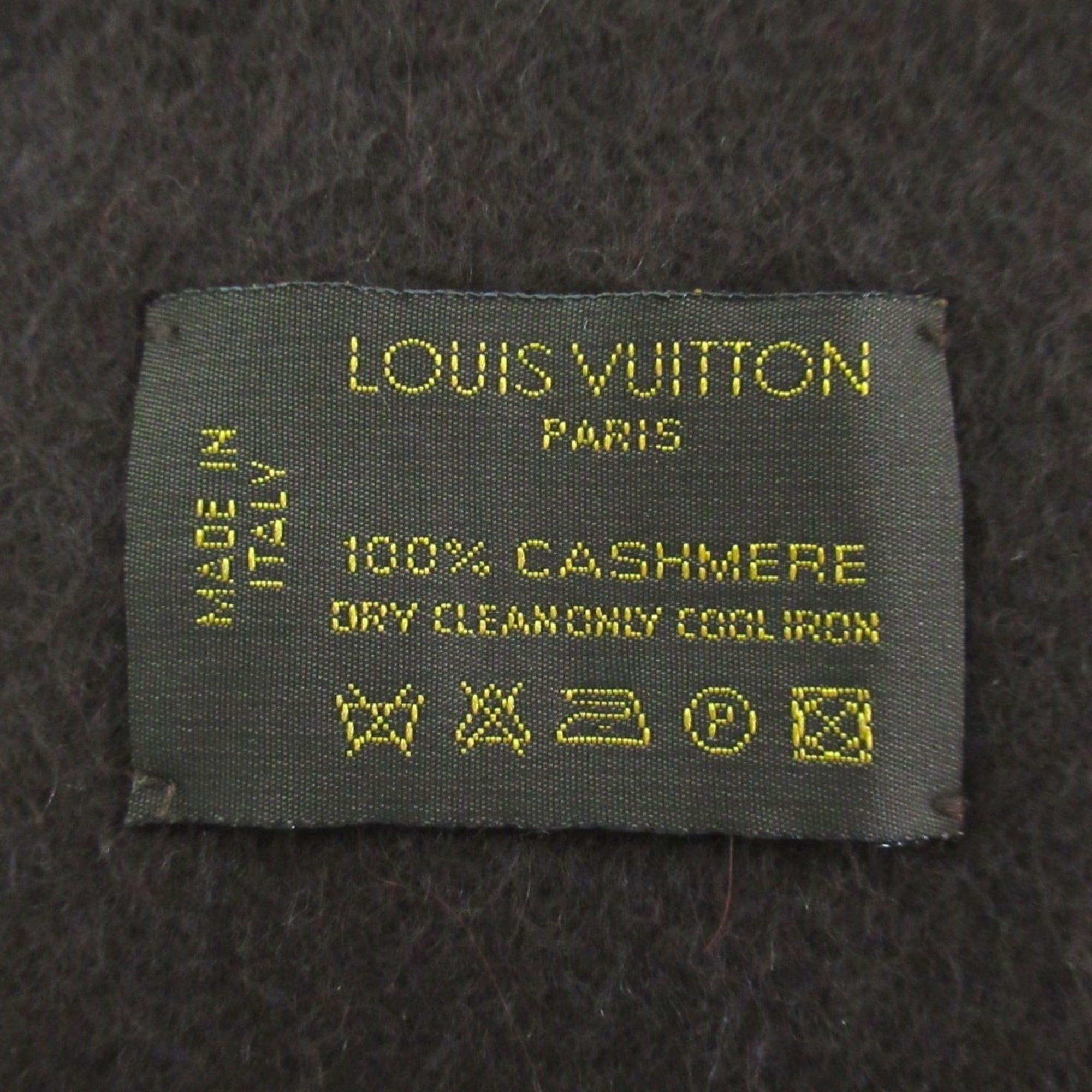 Louis Vuitton LOUIS VUITTON Echarpe Jeram Cashmere Fringe Scarf LV Brown Men's Women's Size ONE SIZE - 3 Thumbnail