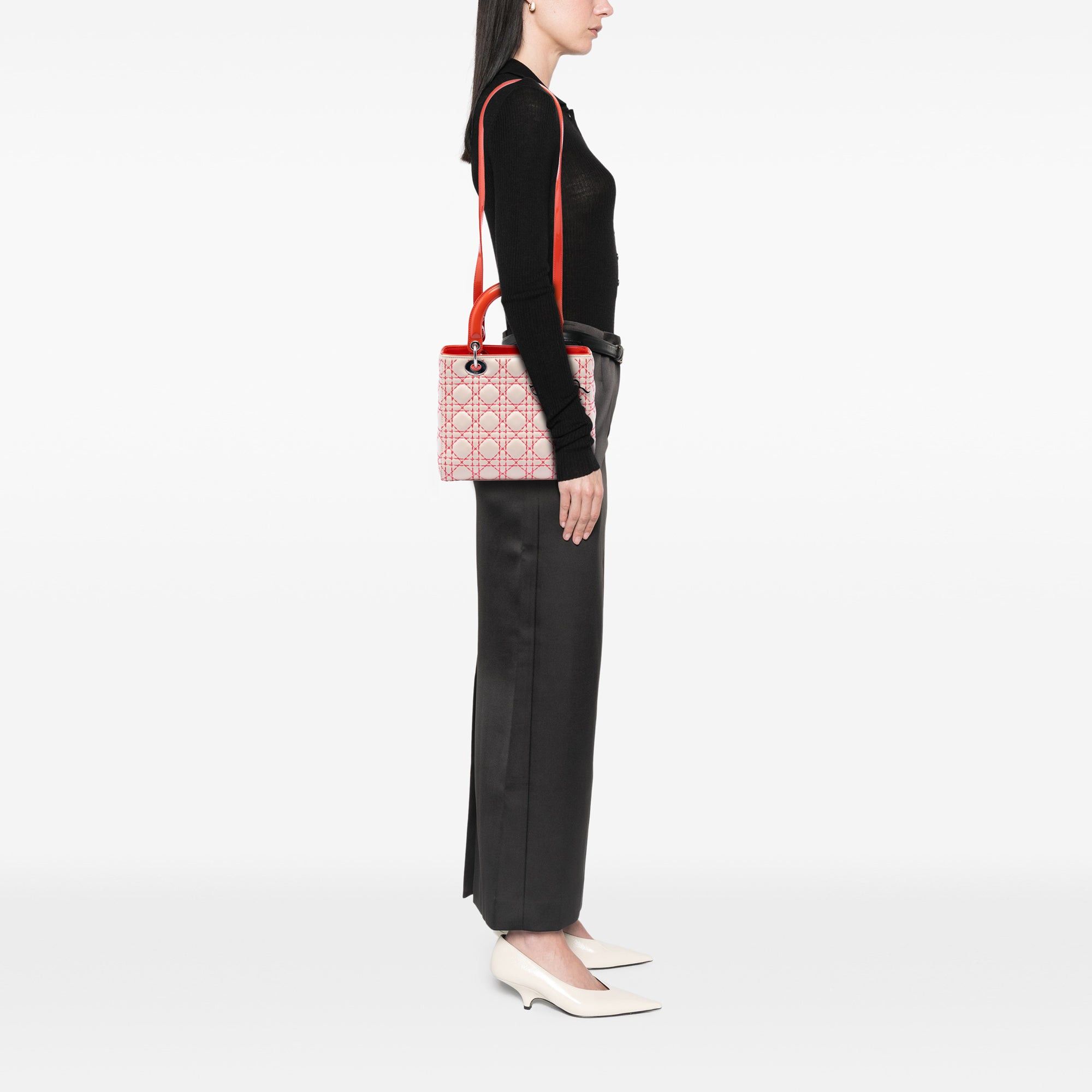Dior Medium Lambskin Cannage Stitched Lady Dior Size ONE SIZE - 7 Thumbnail