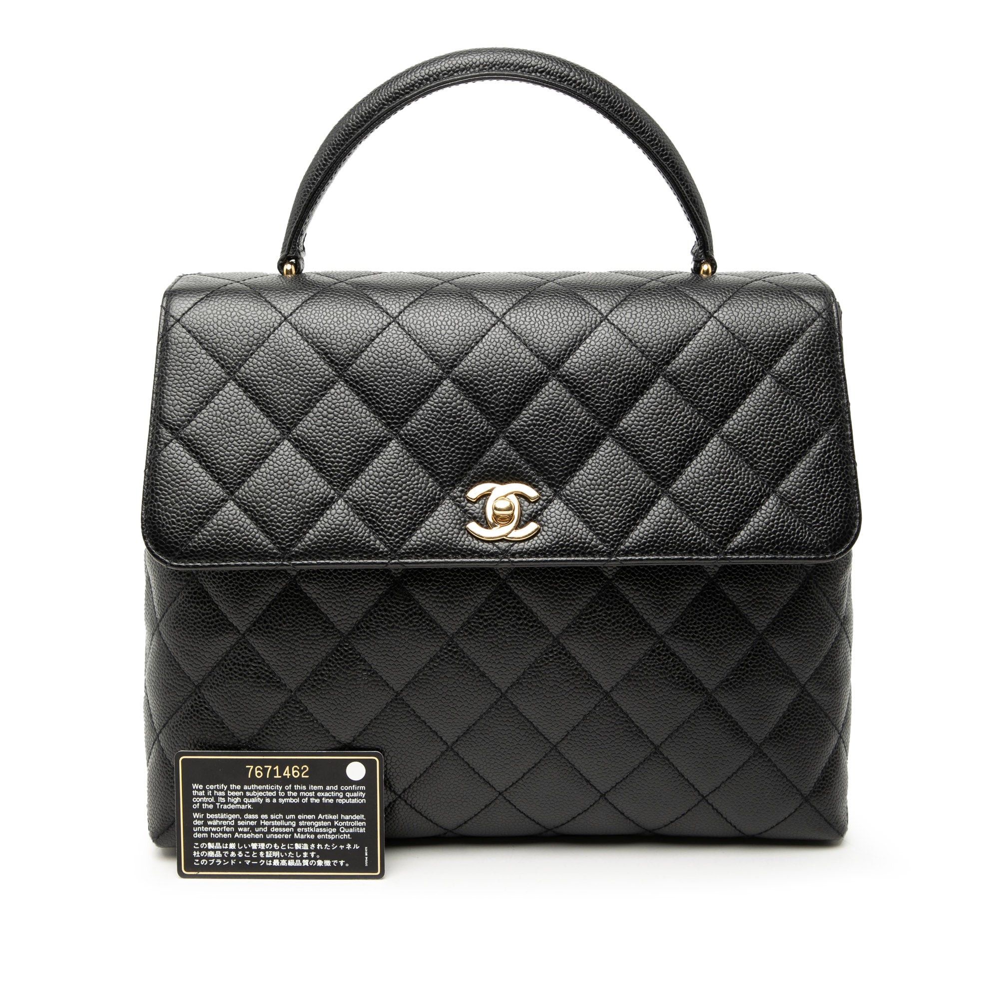 Chanel CC Quilted Caviar Kelly Top Handle Bag Size ONE SIZE - 8 Thumbnail