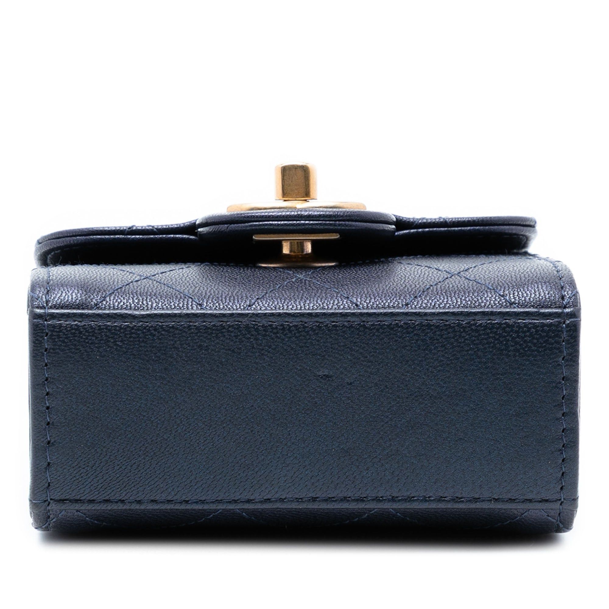Chanel Mini Quilted Goatskin Vertical Chic Pearls Flap Clutch With Chain Size ONE SIZE - 3 Thumbnail
