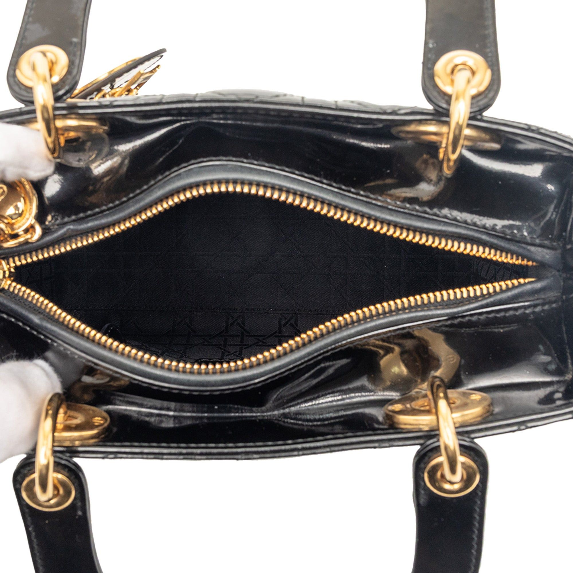 Dior Medium Patent Cannage Lady Dior Size ONE SIZE - 4 Thumbnail