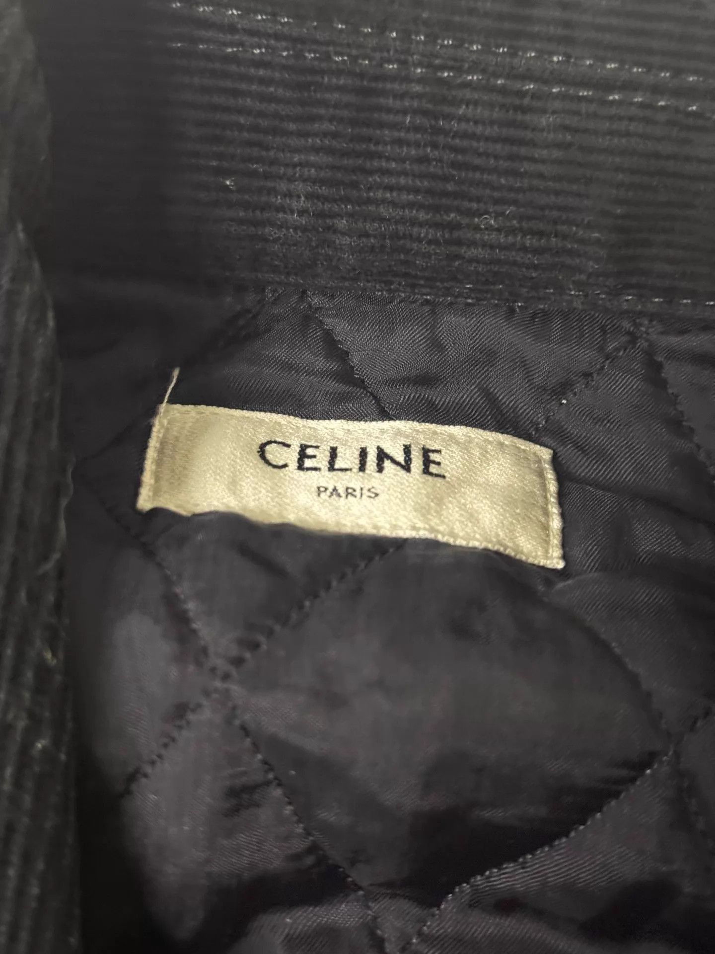 Celine Black Corduroy Zip-Front Jacket with 'C' Logo Size US L / EU 52-54 / 3 - 4 Thumbnail