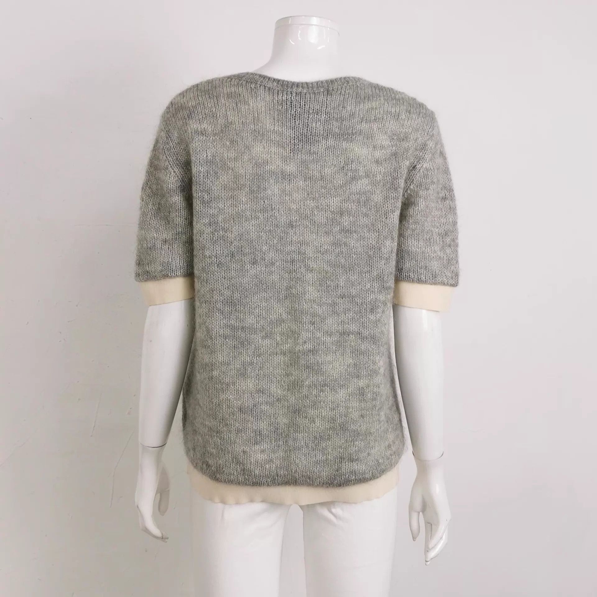 Moncler Gray Short Sleeve Knit Top Size US M / EU 48-50 / 2 - 6 Thumbnail