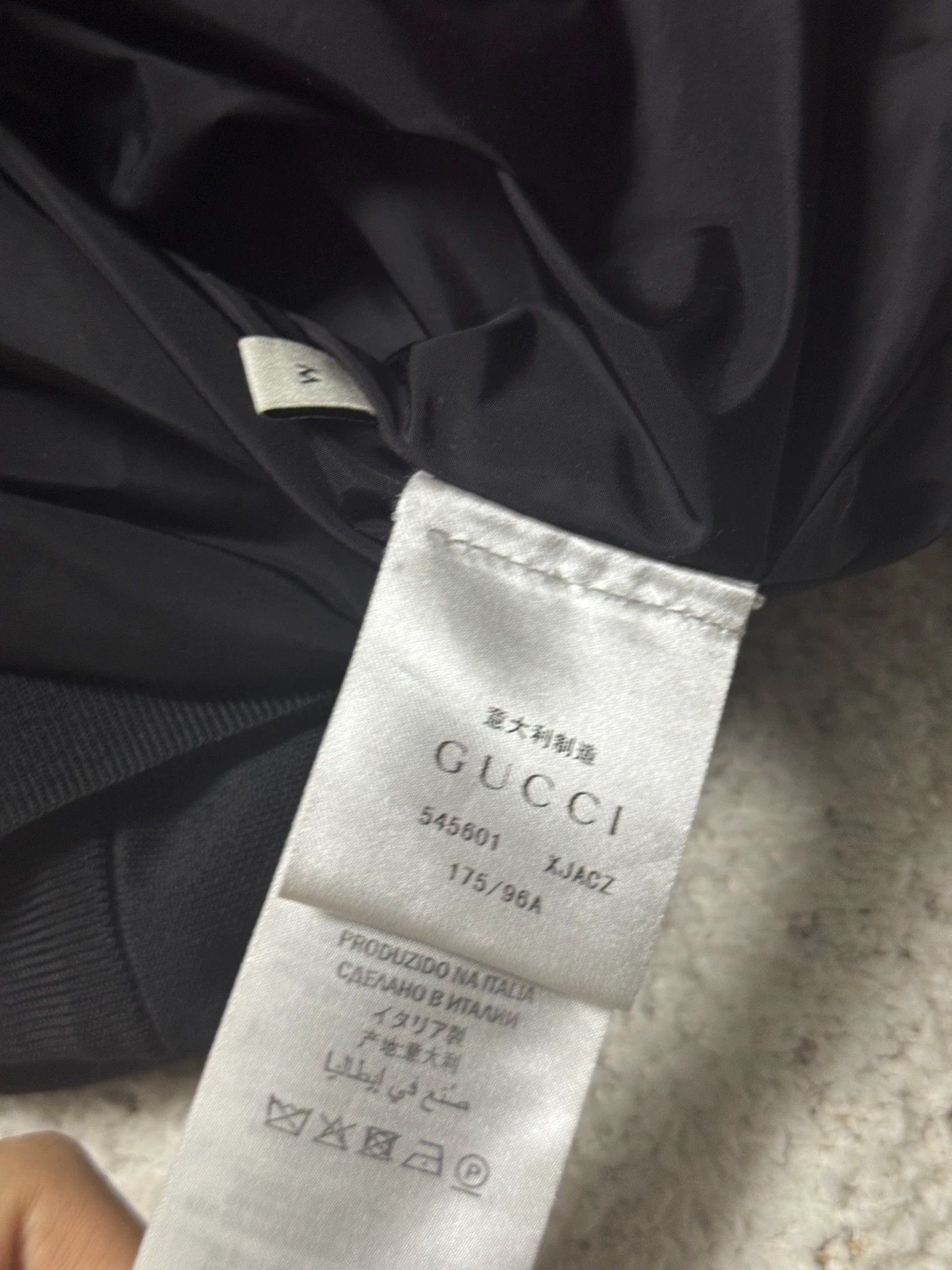 Gucci Black Zip-Front Jacket with Contrast Sleeves and Patterned Size US M / EU 48-50 / 2 - 4 Thumbnail