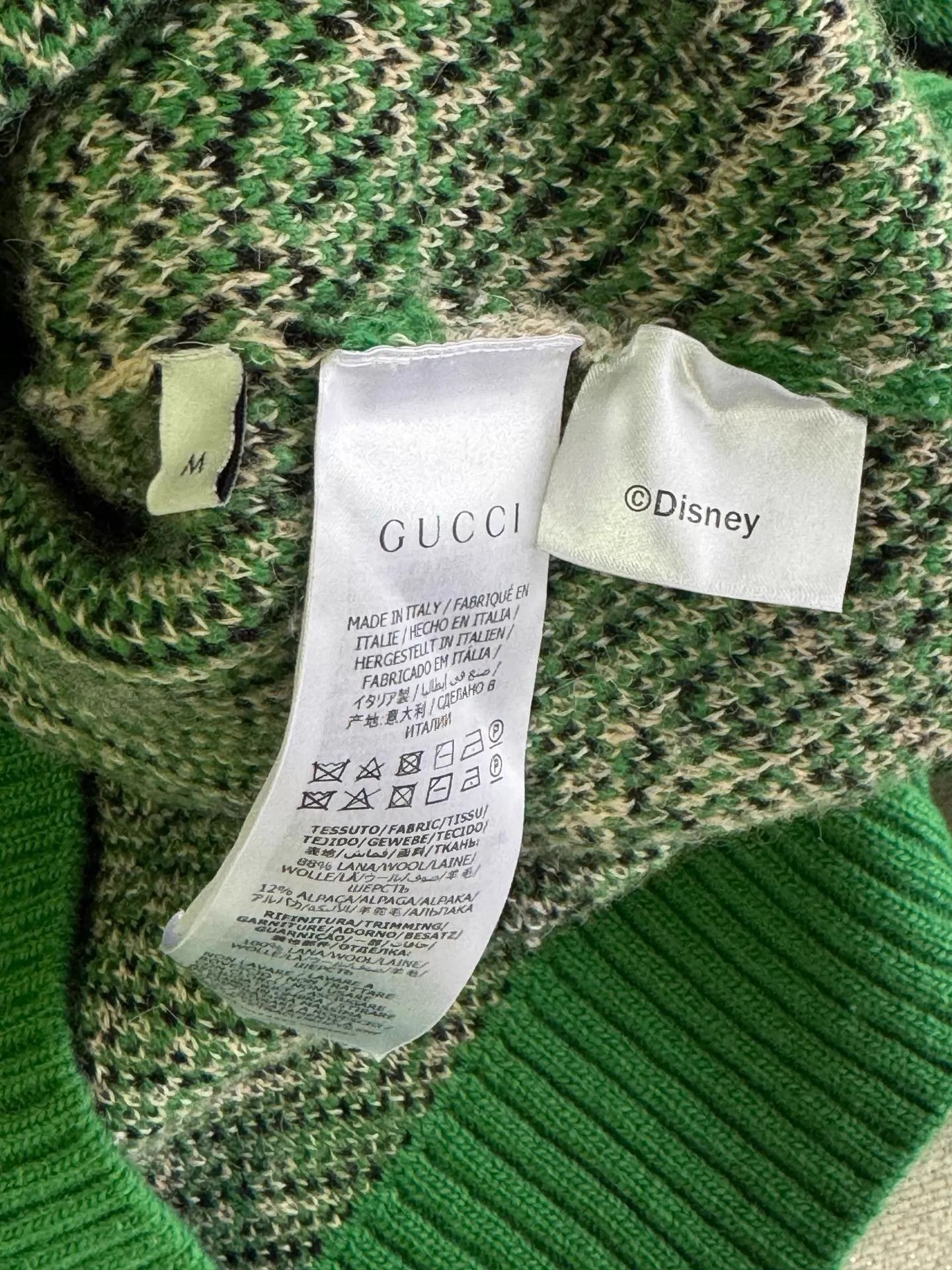 Gucci Green Mickey Mouse Star Pattern Knit Sweater Size US M / EU 48-50 / 2 - 3 Thumbnail