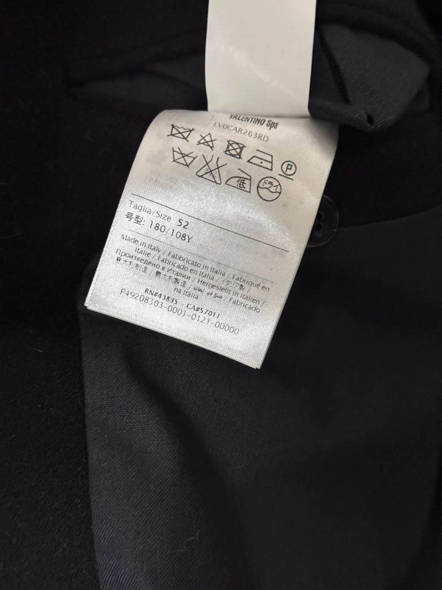 Valentino Black Long Coat with Studded Collar - Size L Size US L / EU 52-54 / 3 - 3 Thumbnail