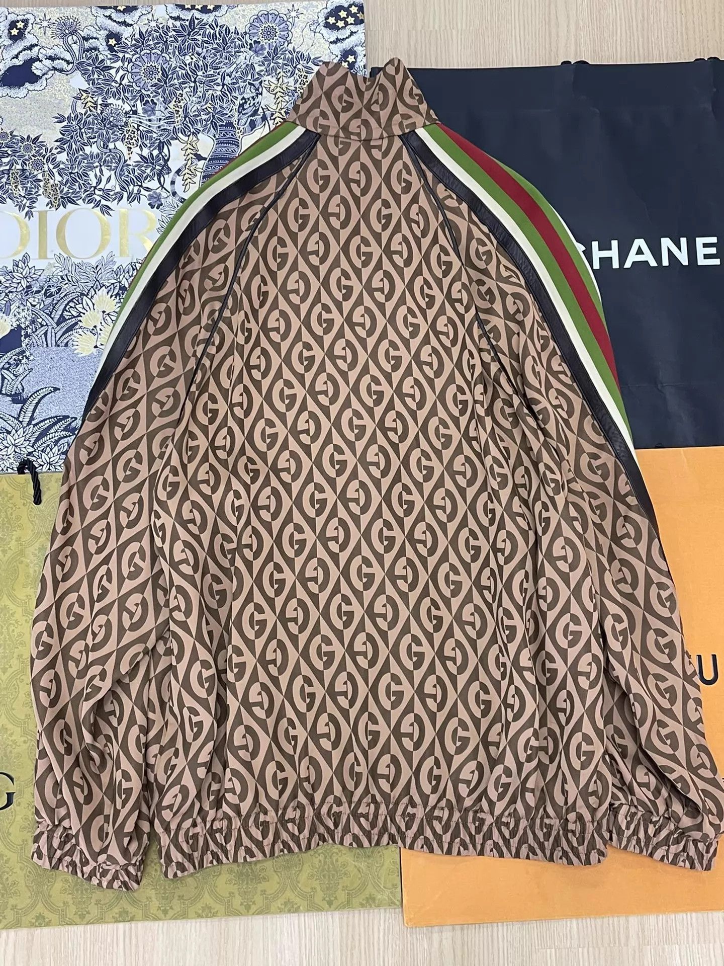 Gucci Beige Patterned Zip-Up Light Jacket XS Size US XS / EU 42 / 0 - 2 Thumbnail