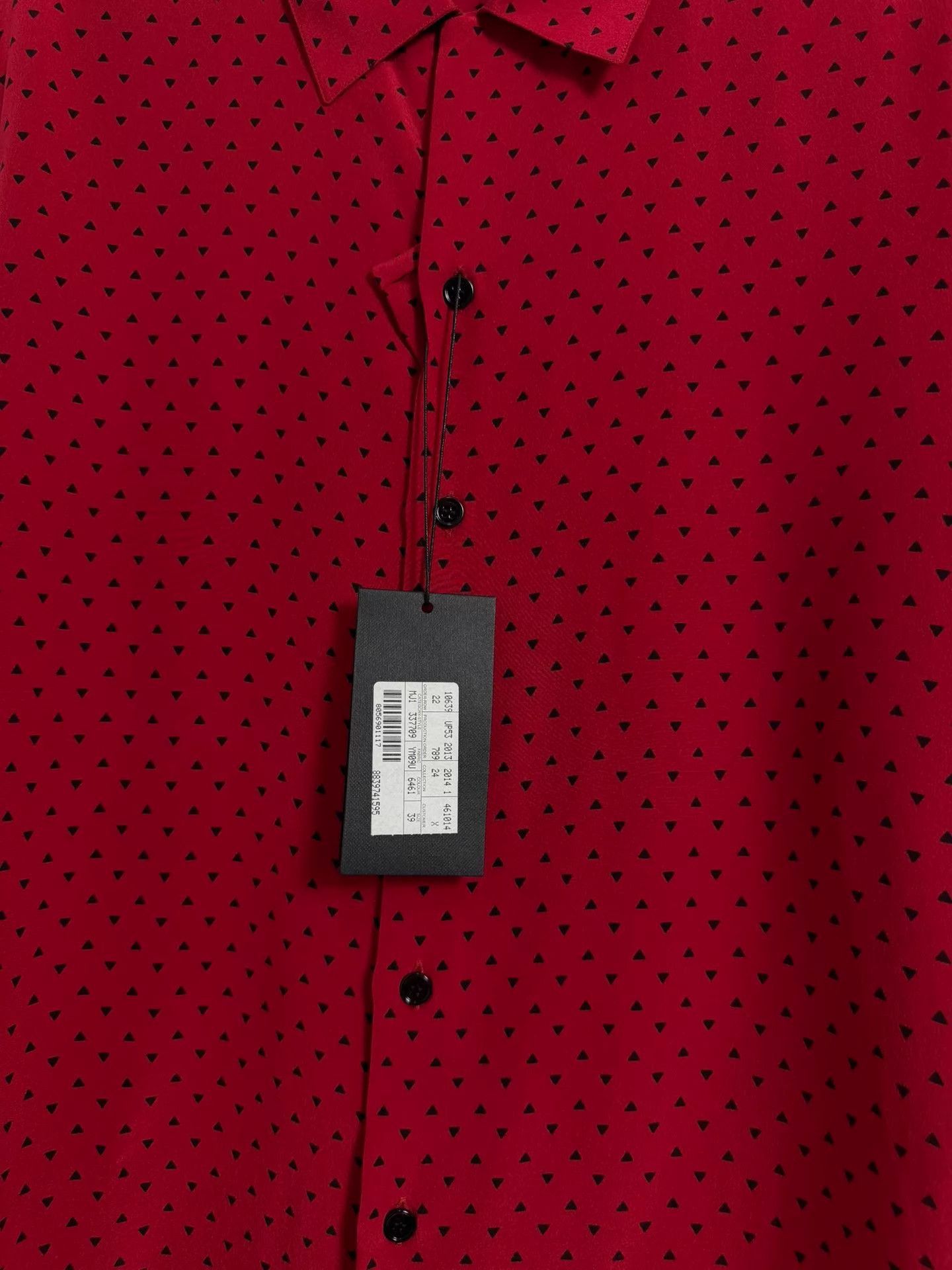 Saint Laurent Paris Red Polka Dot Long Sleeve Button-Up Shirt Size US M / EU 48-50 / 2 - 3 Thumbnail