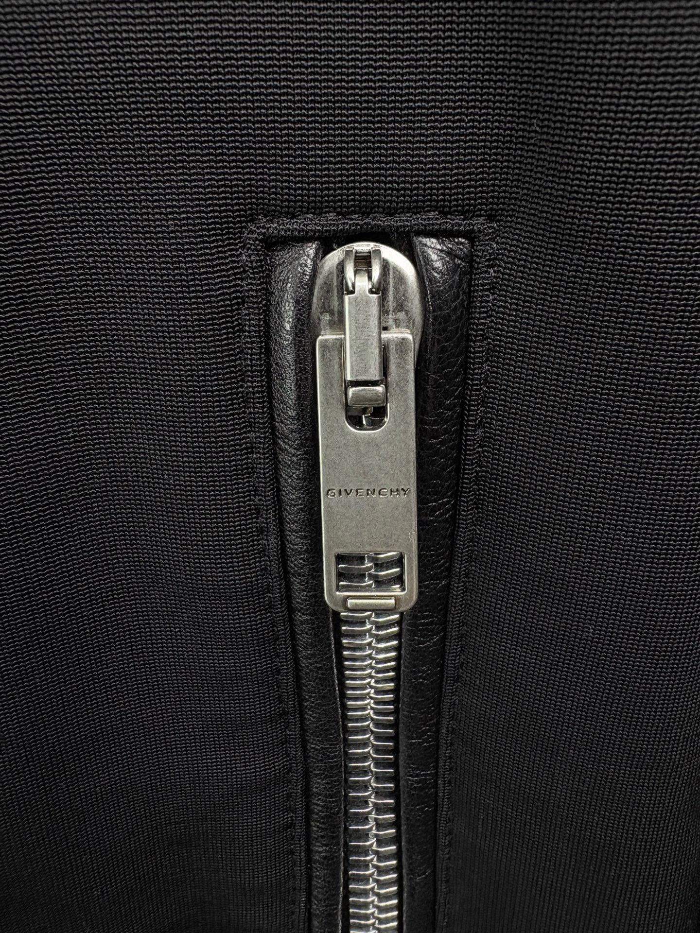 Givenchy Givenchy Black Spliced Leather Sleeve Zip Jacket Size US M / EU 48-50 / 2 - 3 Thumbnail