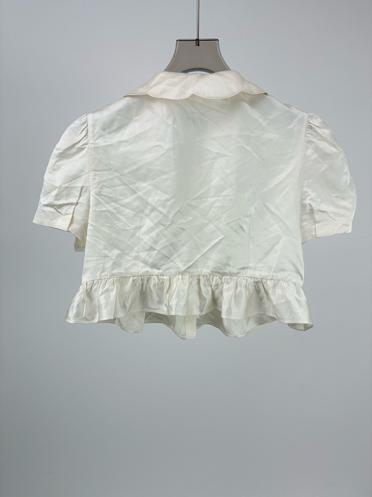 Miu Miu MIUMIU Lace Peter Pan Collar Short-Sleeve Shirt Size M / US 6-8 / IT 42-44 - 2 Thumbnail