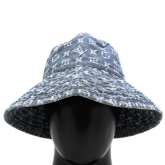 Louis Vuitton Louis Vuitton Louis Vuitton Monogram Denim Bucket Hat Textile Hats DUTY FREE for USA Size ONE SIZE - 11 Thumbnail