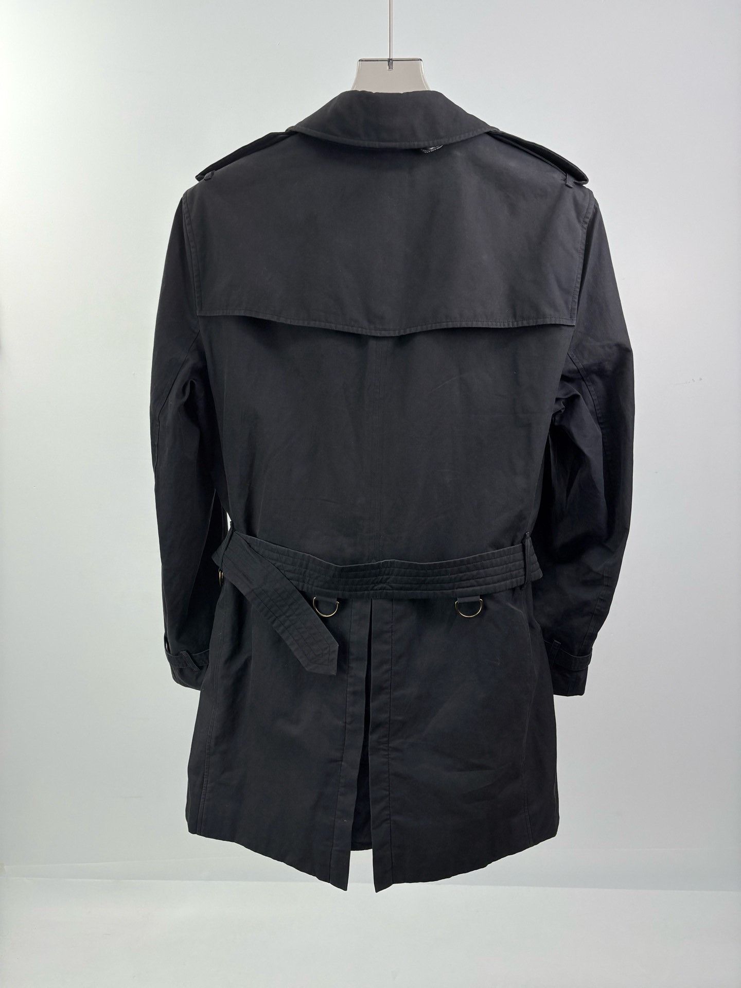 Burberry Burberry Kensington Black Trench Coat Size US M / EU 48-50 / 2 - 2 Thumbnail