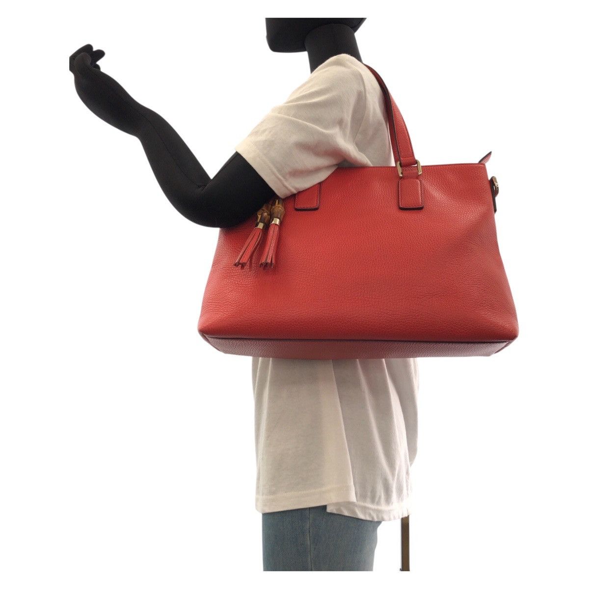 Gucci Gucci Gucci Bamboo Tassel Leather 2way bag Leather Shoulder Bag 365346 DUTY FREE for USA Size ONE SIZE - 6 Thumbnail