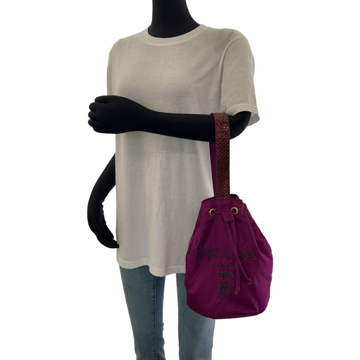 Prada Prada Prada Tessuto Nylon Python 2way Bag Leather Shoulder Bag DUTY FREE for USA Size ONE SIZE - 7 Thumbnail