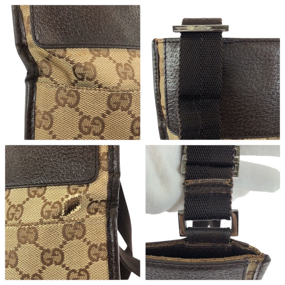Gucci Gucci Gucci GG Canvas Leather Shoulder Bag Textile Shoulder Bag 27639 DUTY FREE for USA Size ONE SIZE - 5 Thumbnail