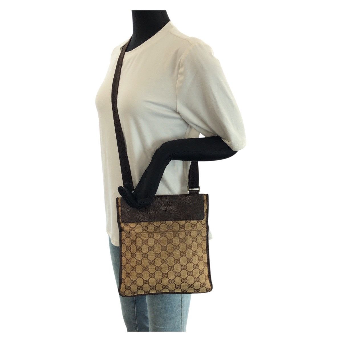 Gucci Gucci Gucci GG Canvas Leather Shoulder Bag Textile Shoulder Bag 27639 DUTY FREE for USA Size ONE SIZE - 7 Thumbnail