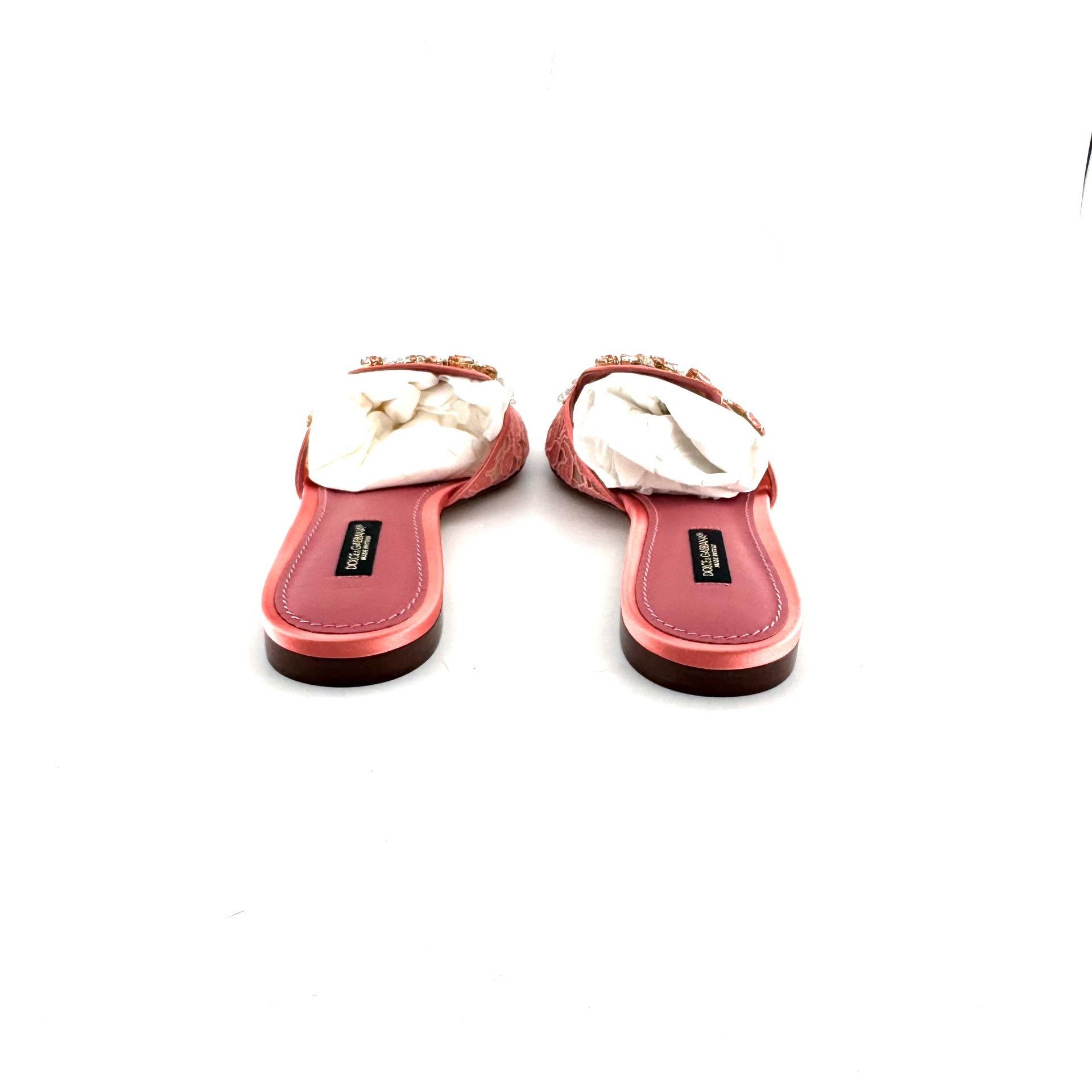 Dolce & Gabbana Dolce&Gabbana Red Leather Embroidered Slippers Size US 6 / IT 36 - 4 Thumbnail