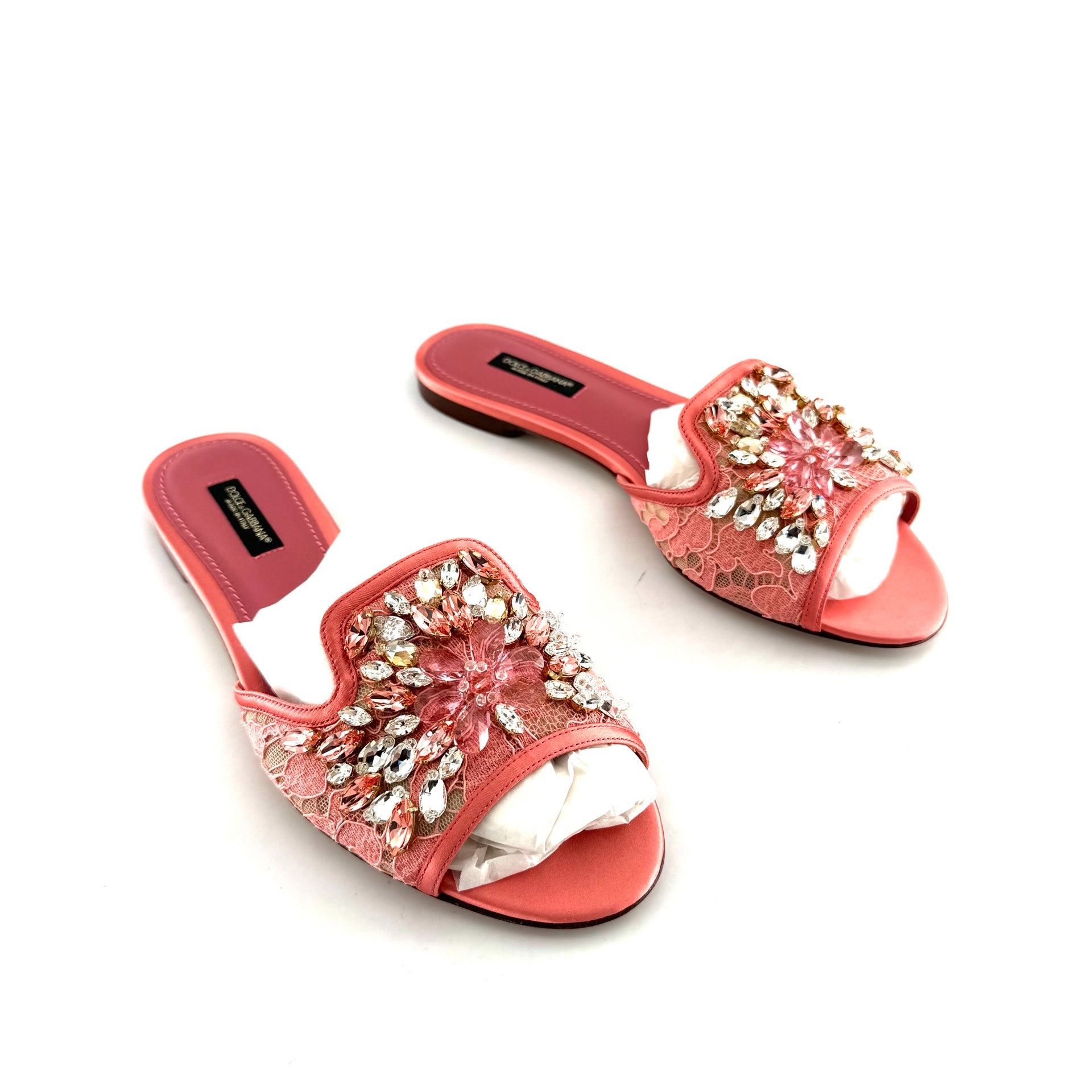 Dolce & Gabbana Dolce&Gabbana Red Leather Embroidered Slippers Size US 6 / IT 36 - 3 Thumbnail