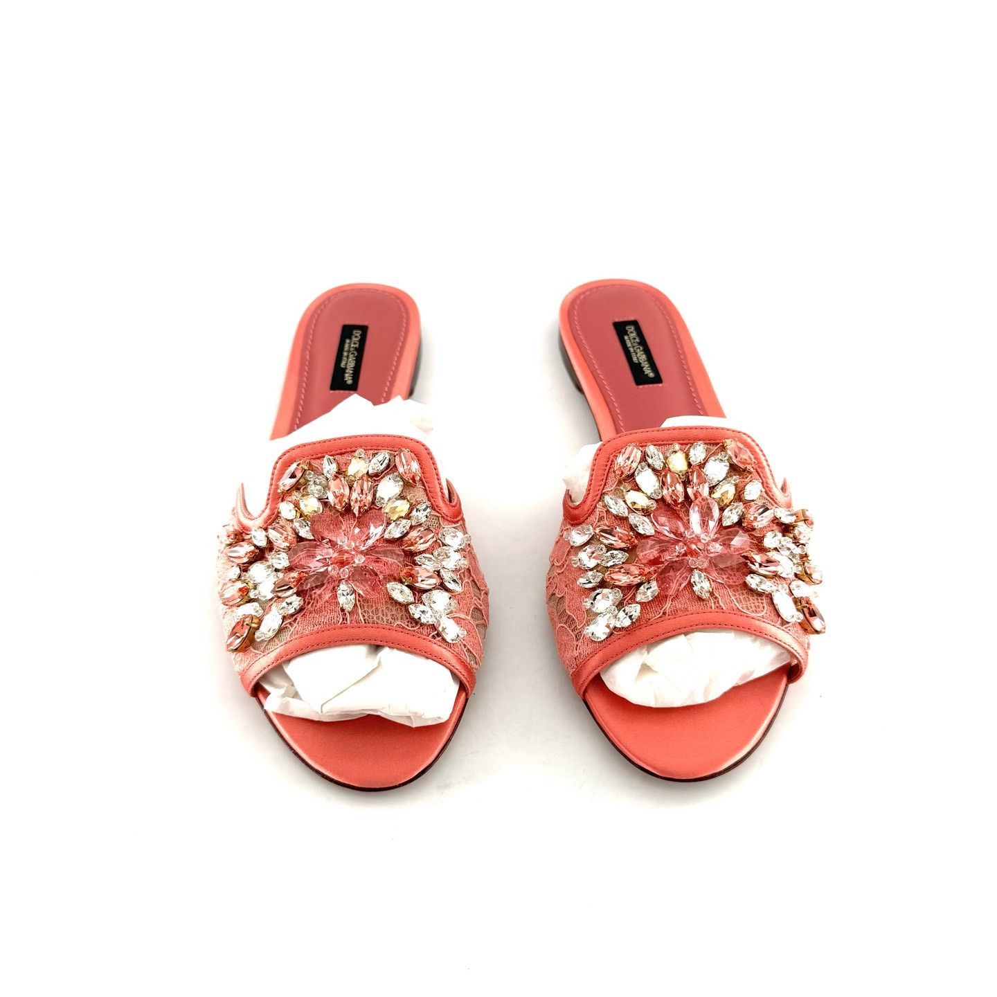Dolce & Gabbana Dolce&Gabbana Red Leather Embroidered Slippers Size US 6 / IT 36 - 2 Thumbnail