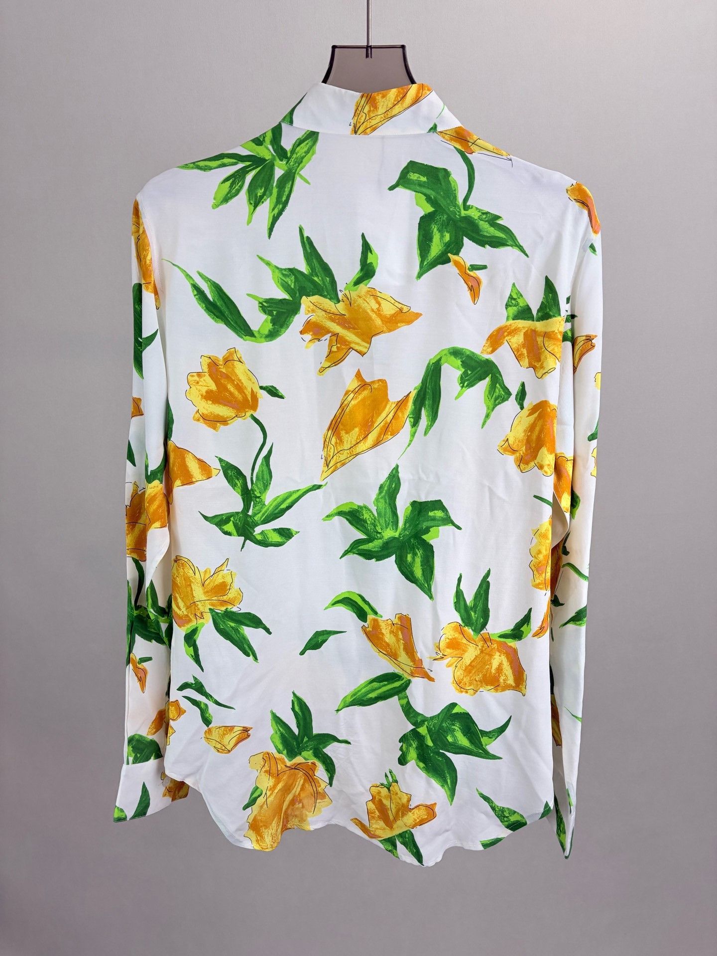 Dior DIOR Runway Floral Satin Long-Sleeve Shirt Size S / US 4 / IT 40 - 2 Thumbnail